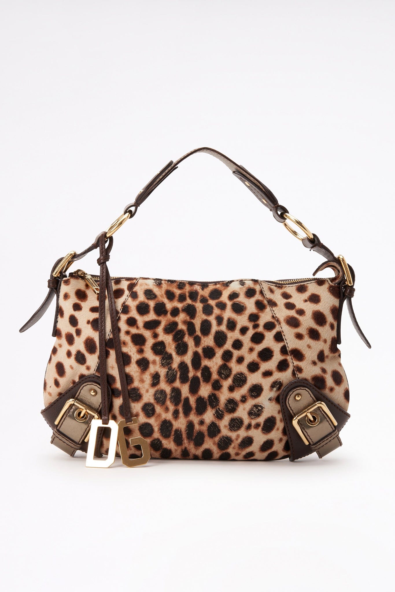 Vintage Dolce & Gabbana Leopard Print Shoulder Bag