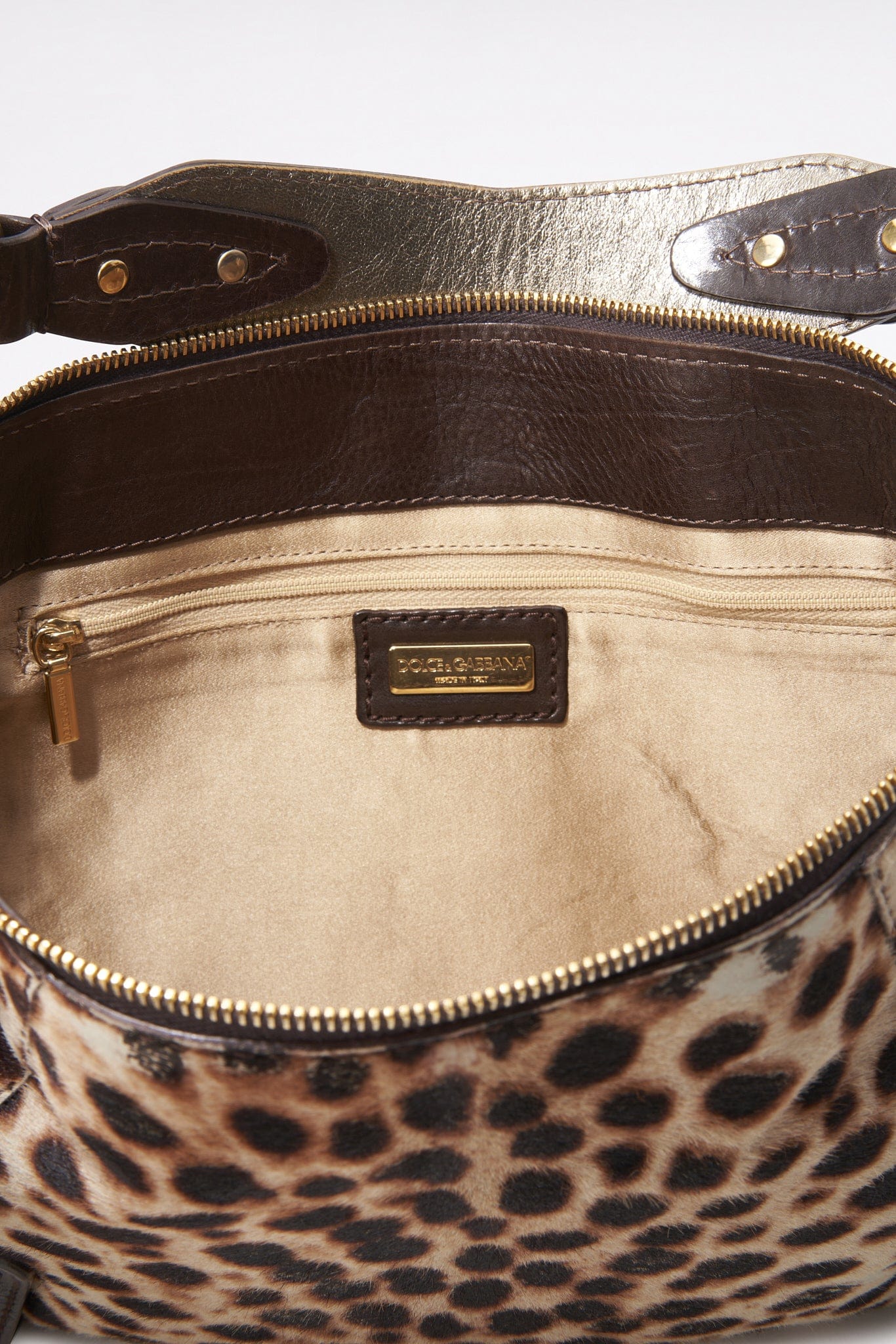 Vintage Dolce & Gabbana Leopard Print Shoulder Bag