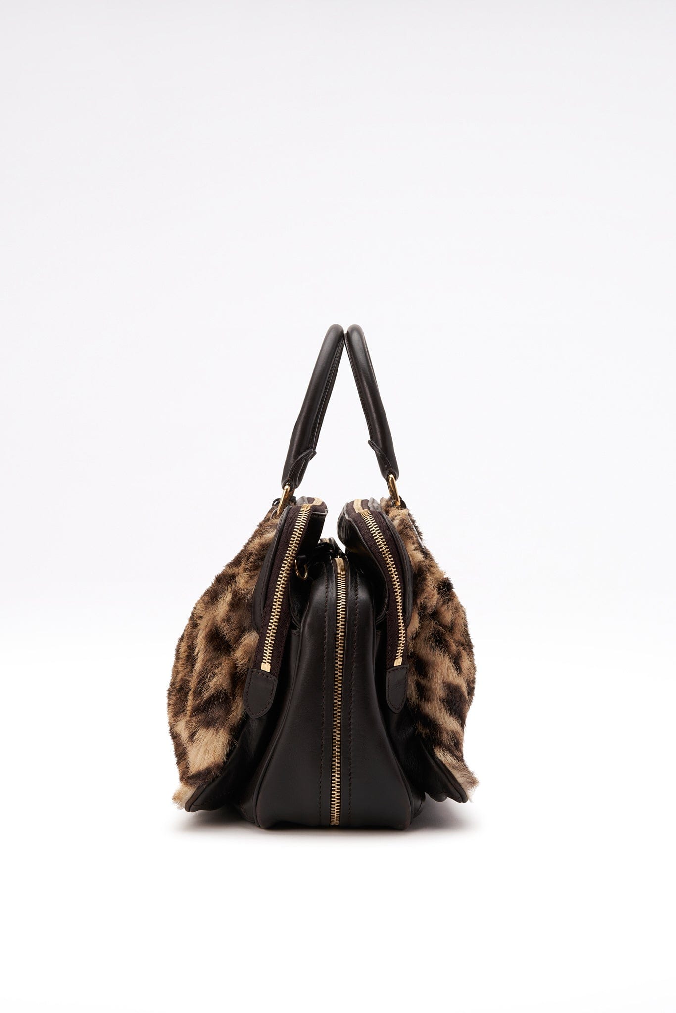 Céline Phoebe Philo Triptyque Leopard Printed Calf Hair Bag