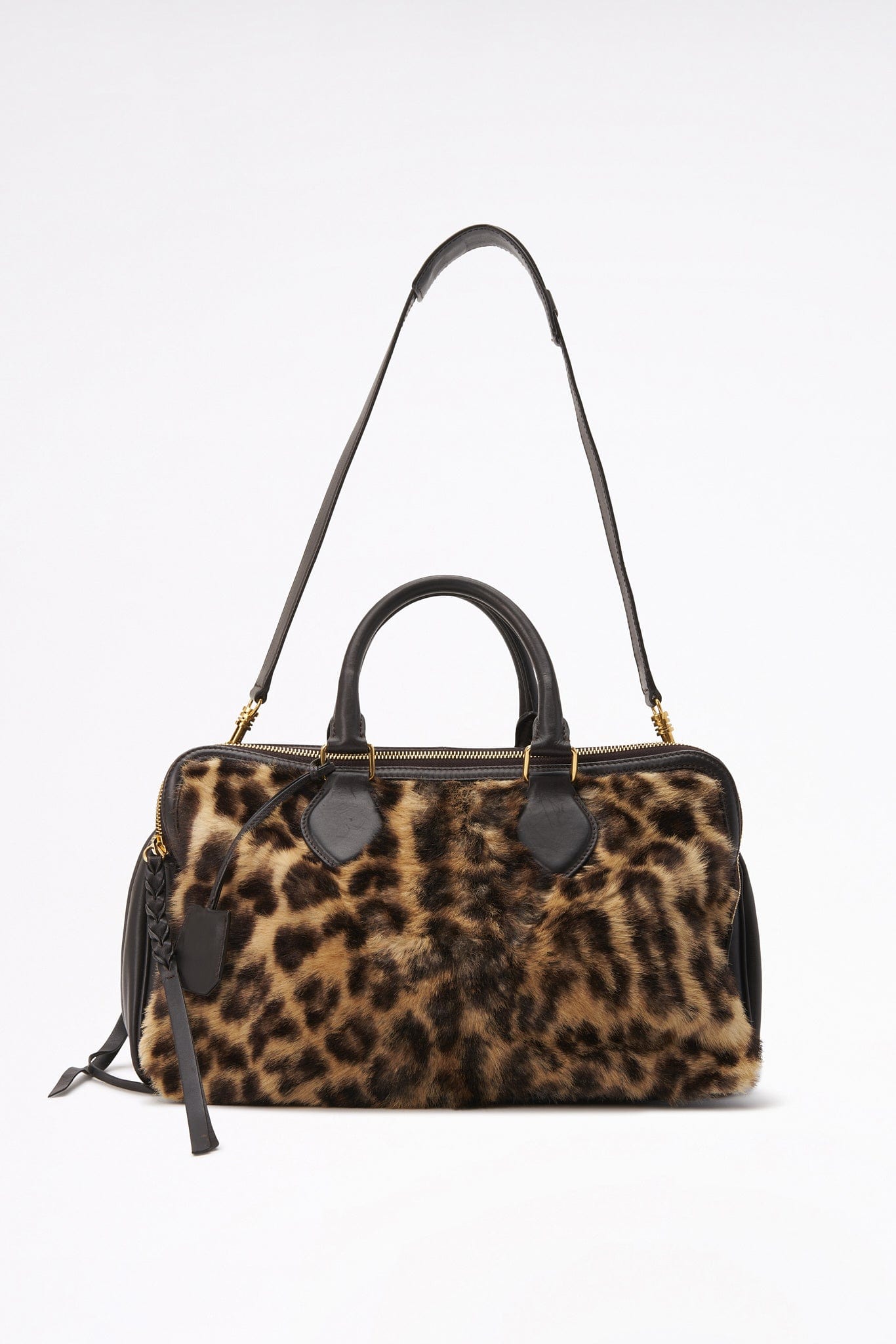 Céline Phoebe Philo Triptyque Leopard Printed Calf Hair Bag