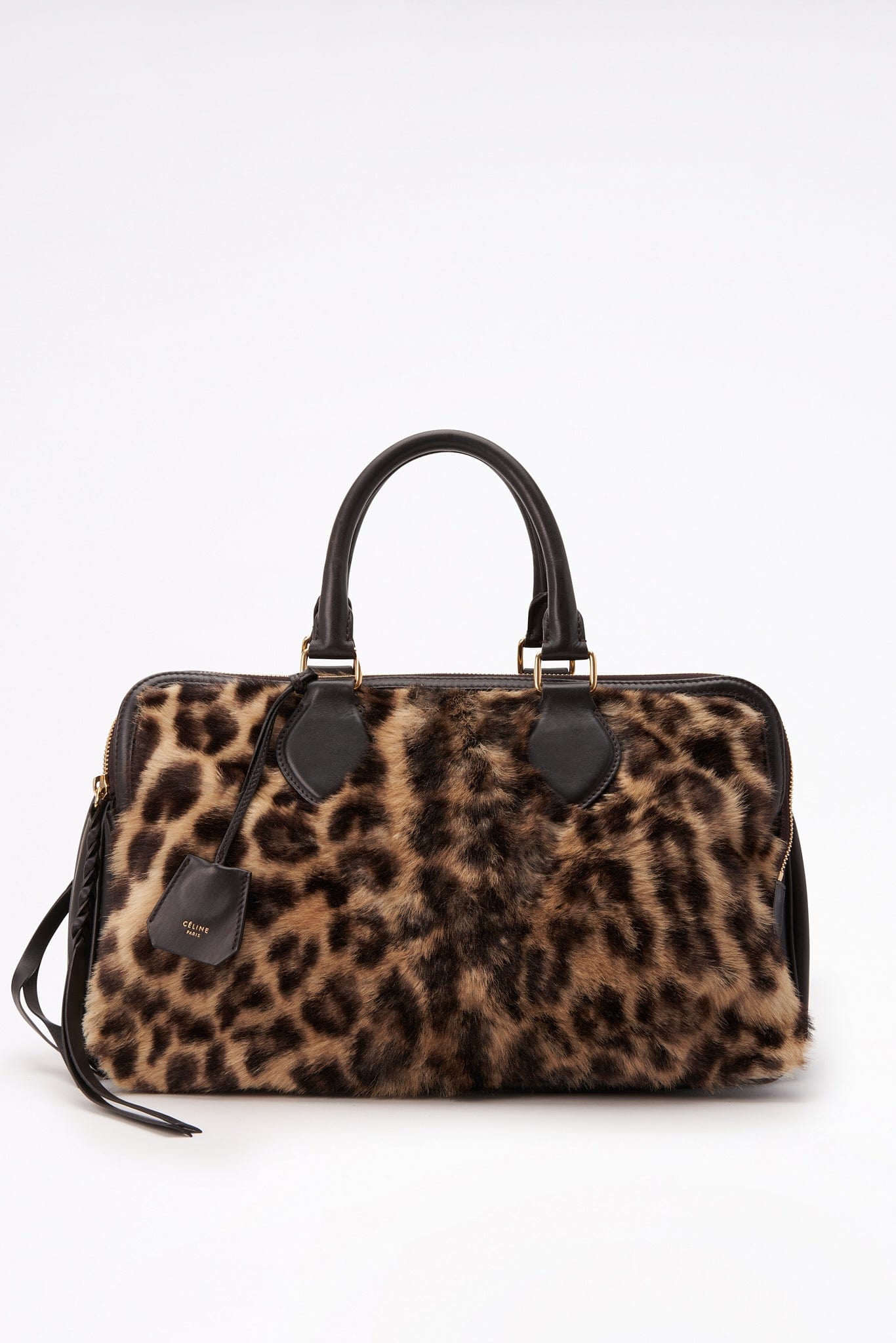 Céline Phoebe Philo Triptyque Leopard Printed Calf Hair Bag