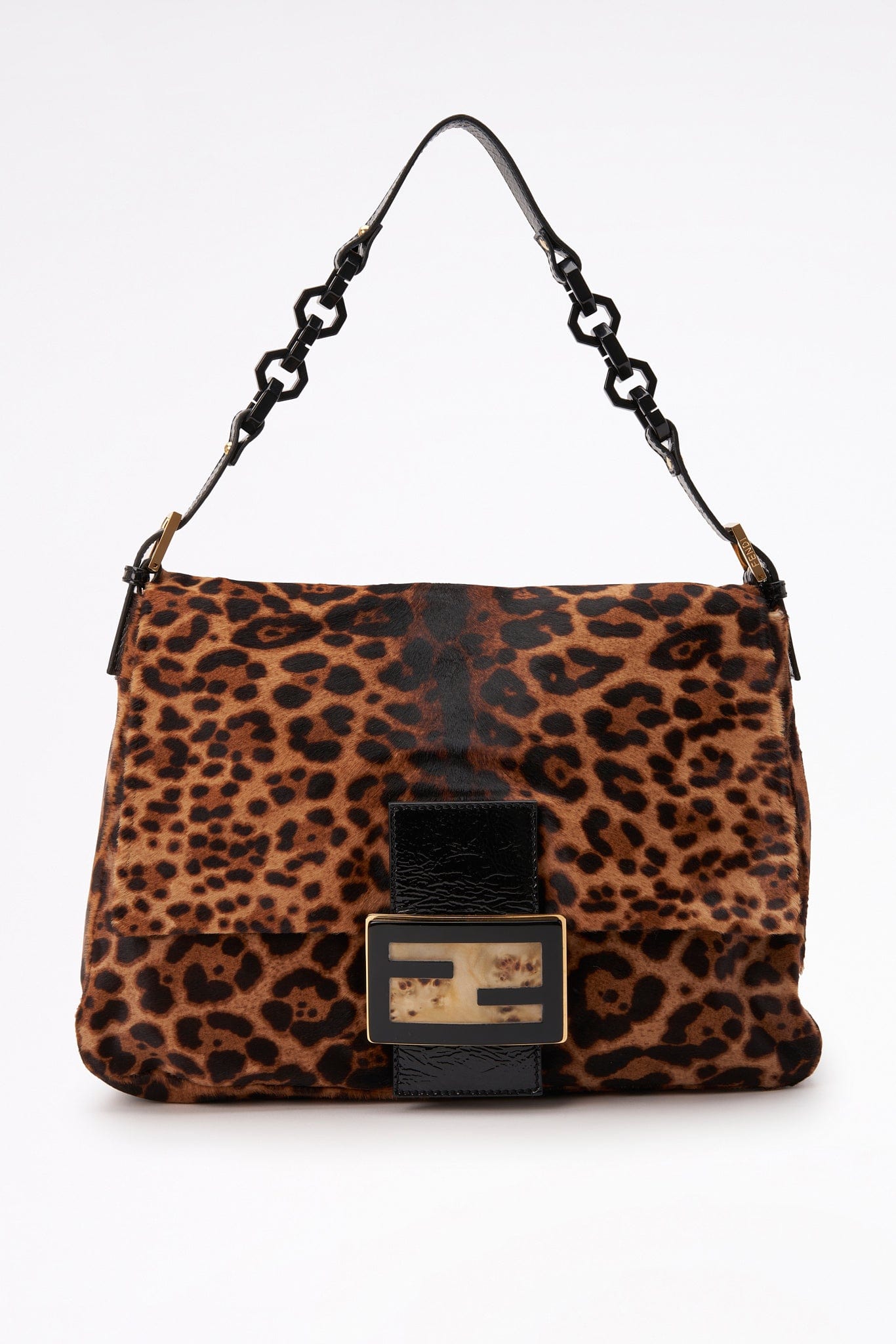 Fendi Vintage Mamma Baguette in Leopard Print Calf Hair