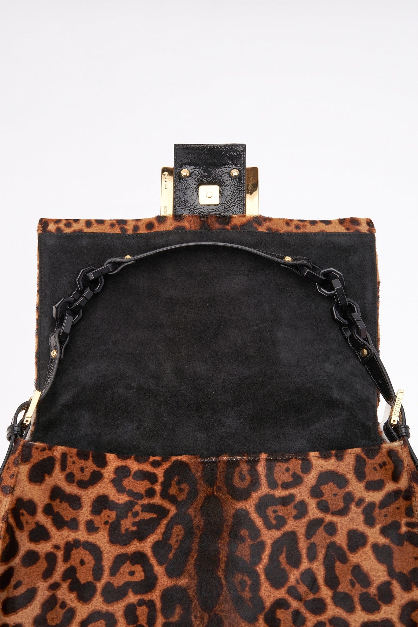 Fendi Vintage Mamma Baguette in Leopard Print Calf Hair