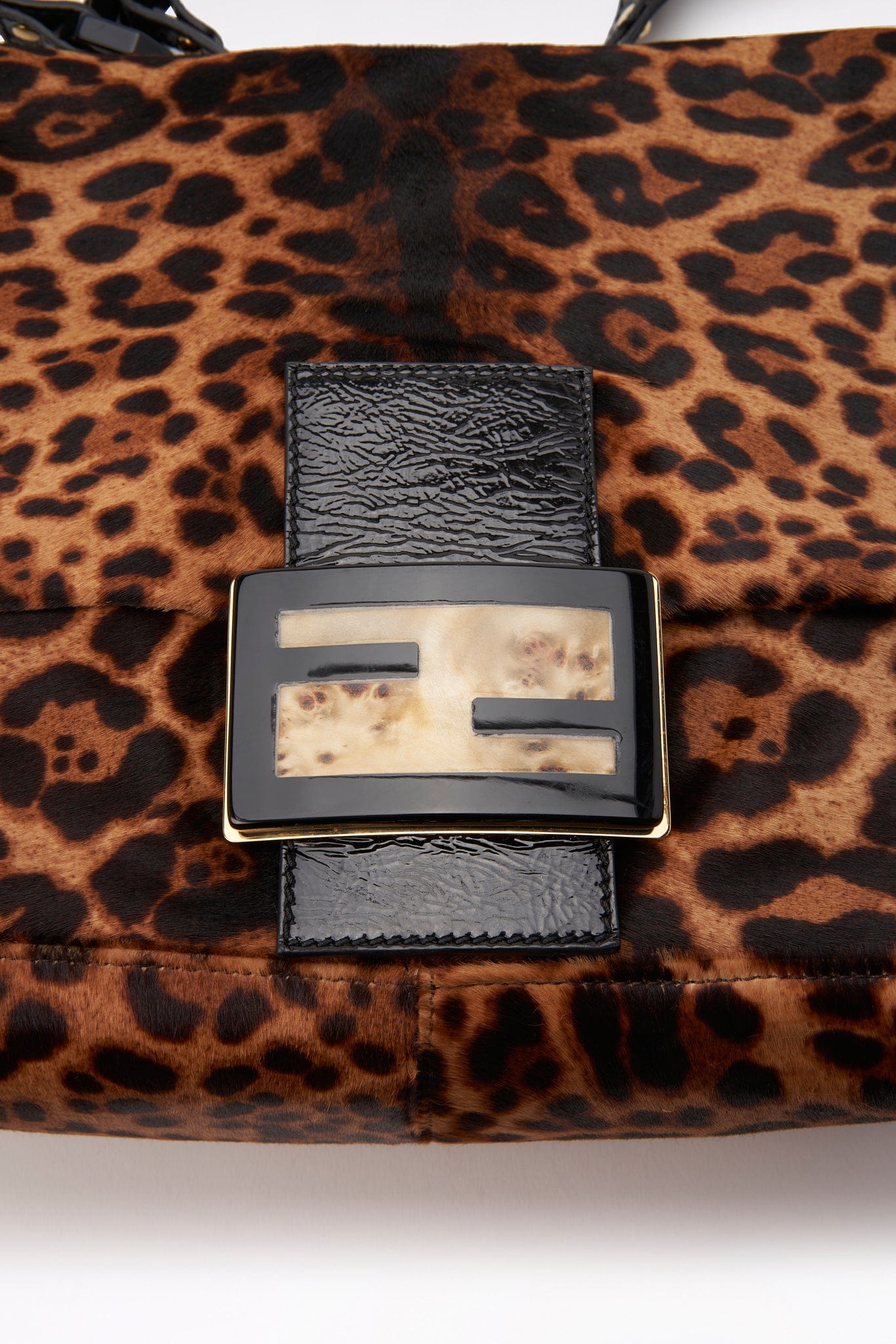 Fendi Vintage Mamma Baguette in Leopard Print Calf Hair