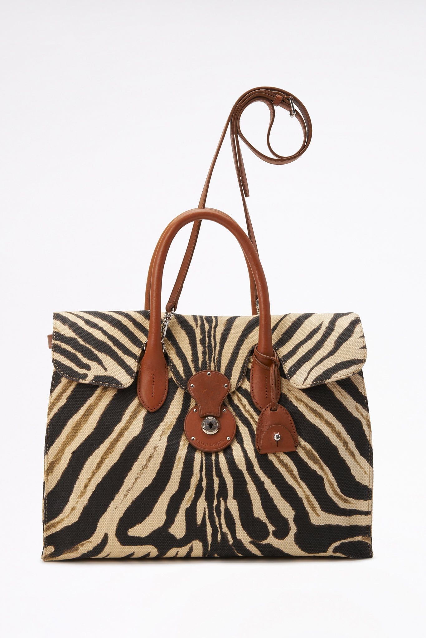 Vintage Ralph Lauren Canvas Zebra Printed Tote