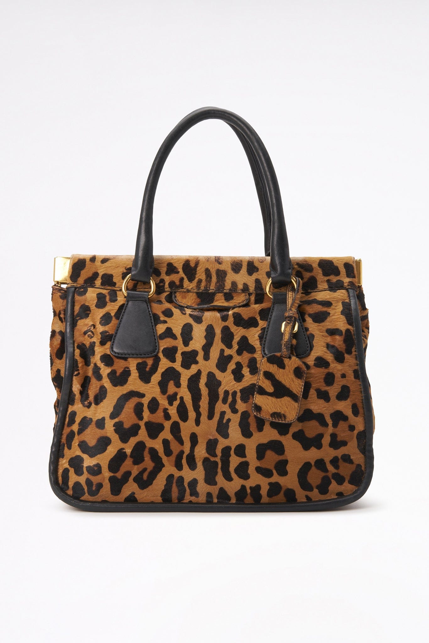 Vintage Prada Leopard Printed Calf Hair Bag