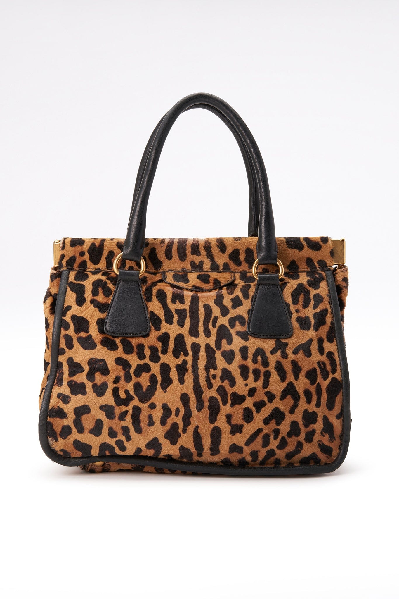 Vintage Prada Leopard Printed Calf Hair Bag