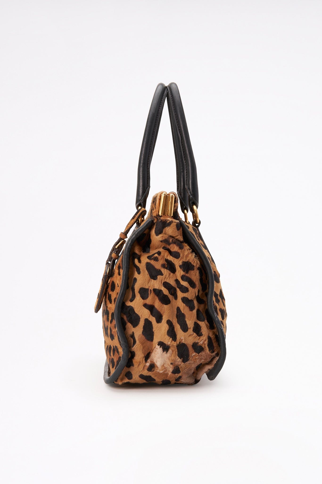 Vintage Prada Leopard Printed Calf Hair Bag