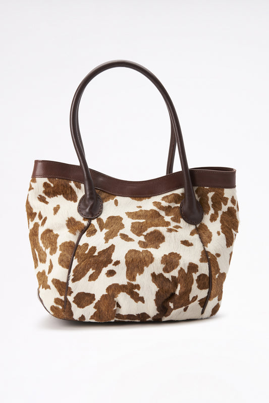 Vintage Cow Print Calf Hair Shoulder Bag