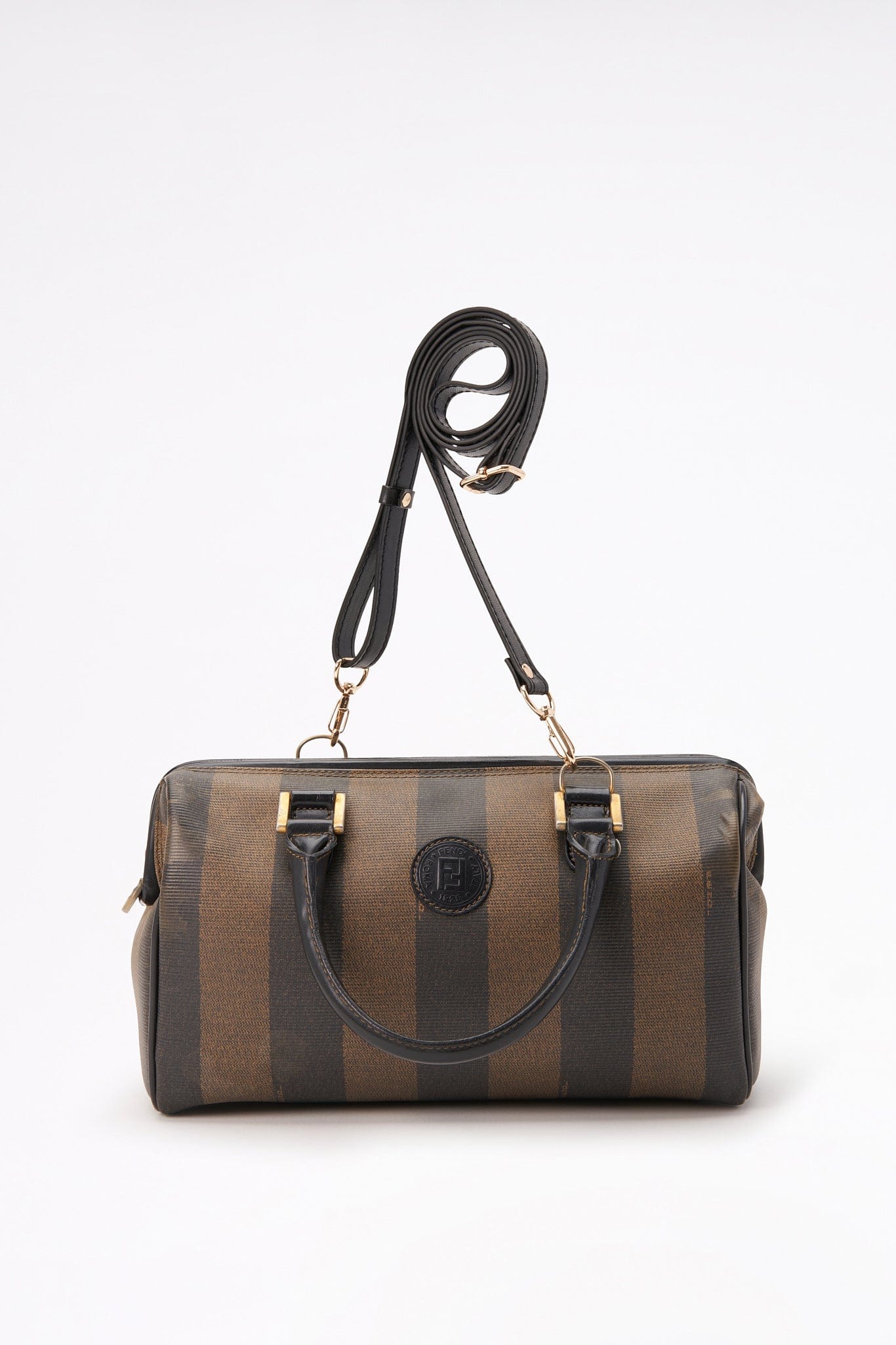 Fendi Vintage Striped Canvas Crossbody Bag