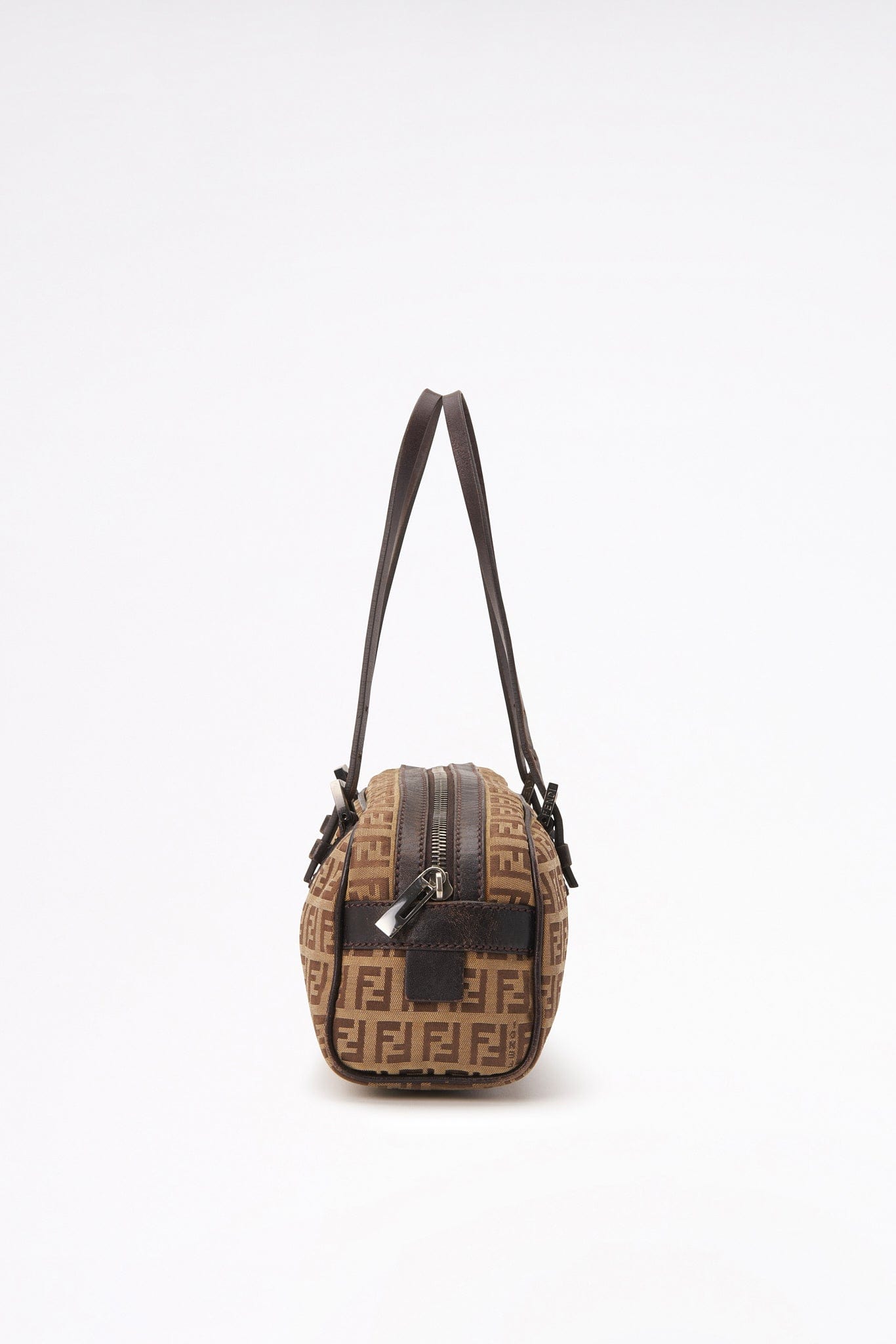 Vintage Fendi Zucchino Canvas Shoulder Bag