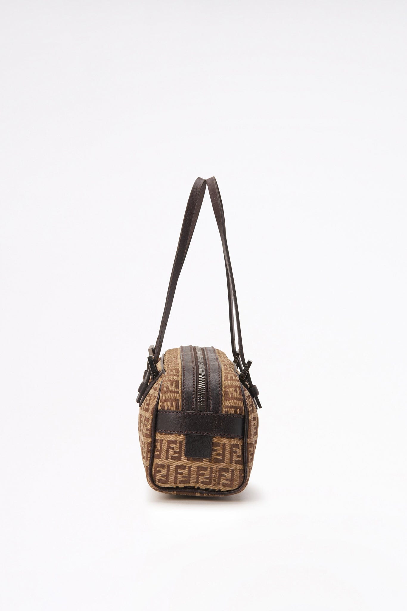 Vintage Fendi Zucchino Canvas Shoulder Bag