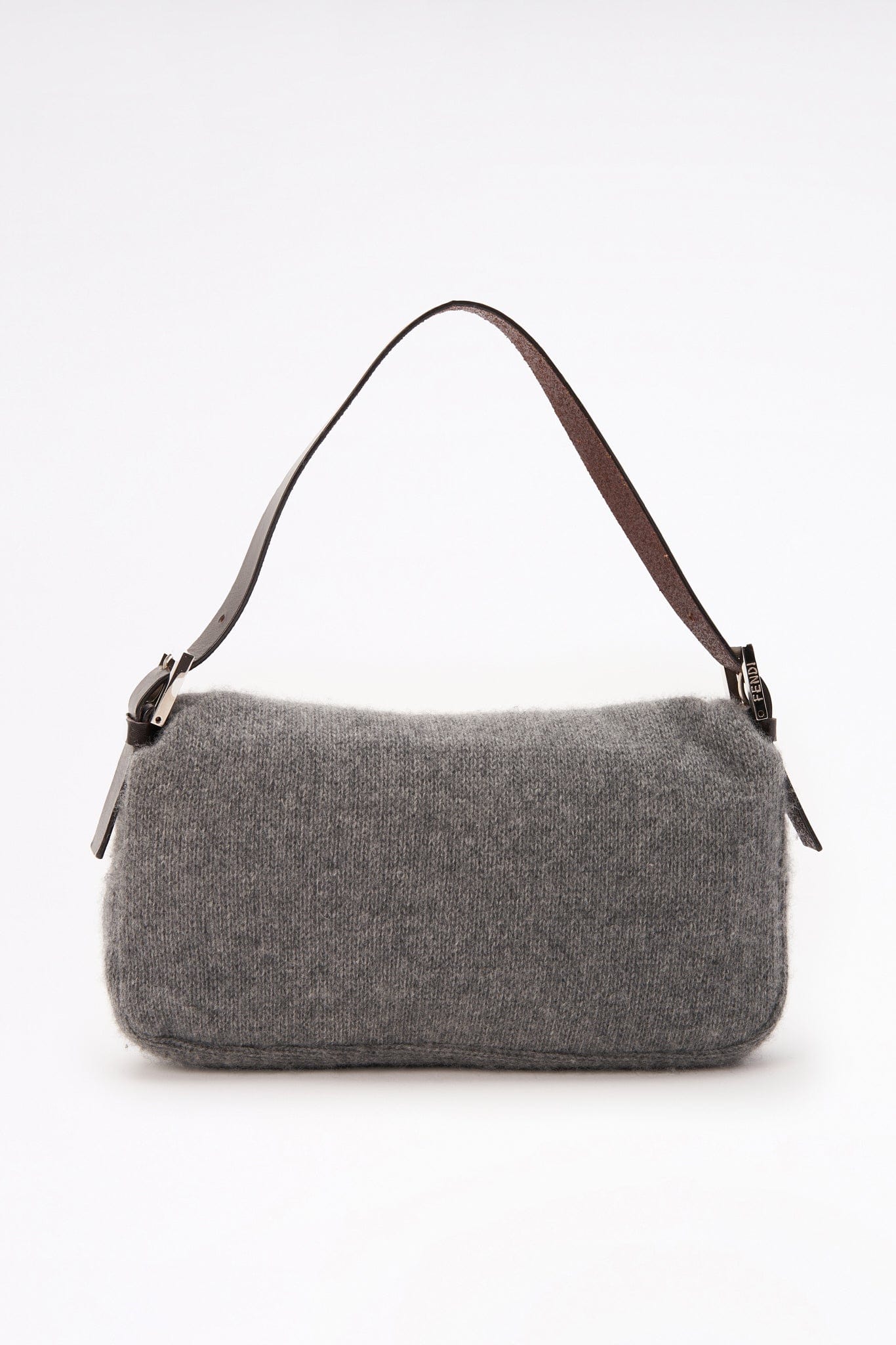 Fendi Baguette in Knitted Grey Cashmere