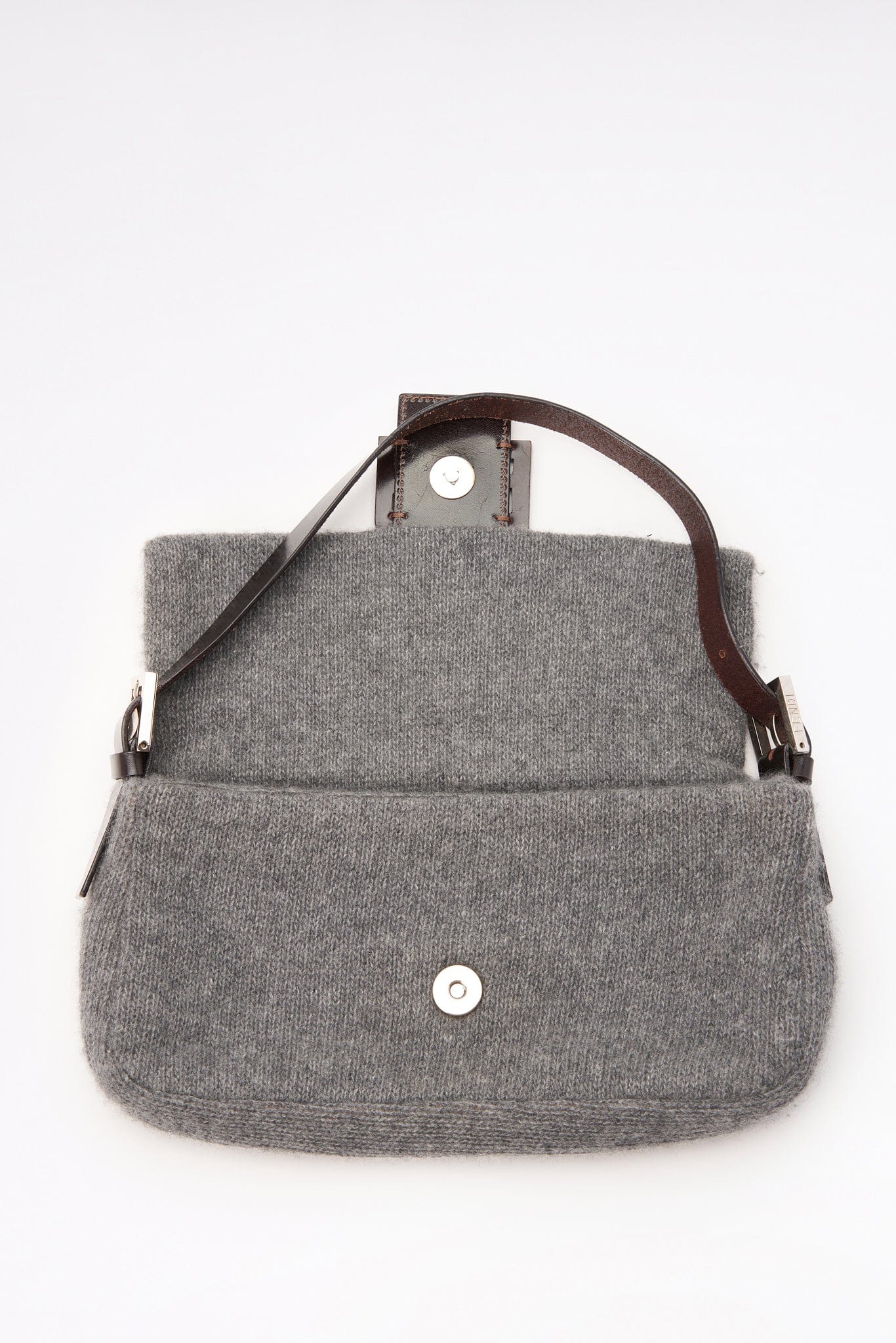 Fendi Baguette in Knitted Grey Cashmere