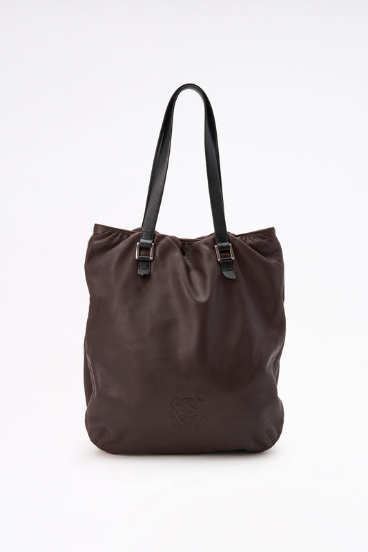 Vintage Loewe Brown Leather Tote Bag