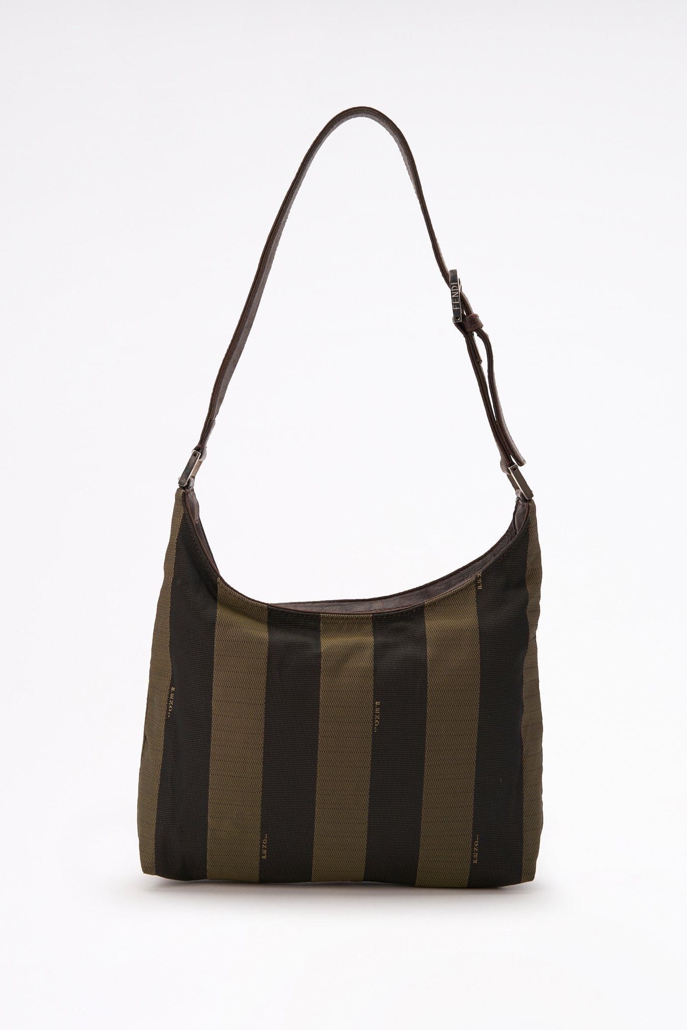 Fendi Vintage Striped Canvas Shoulder Bag