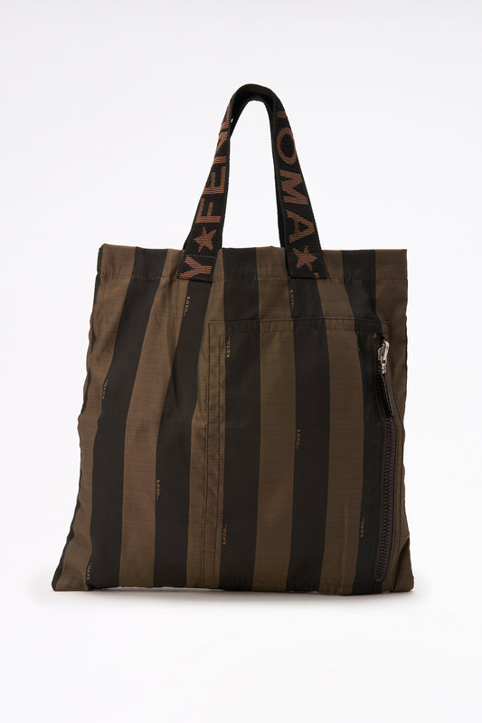 Fendi Vintage Striped Shopper Tote Bag