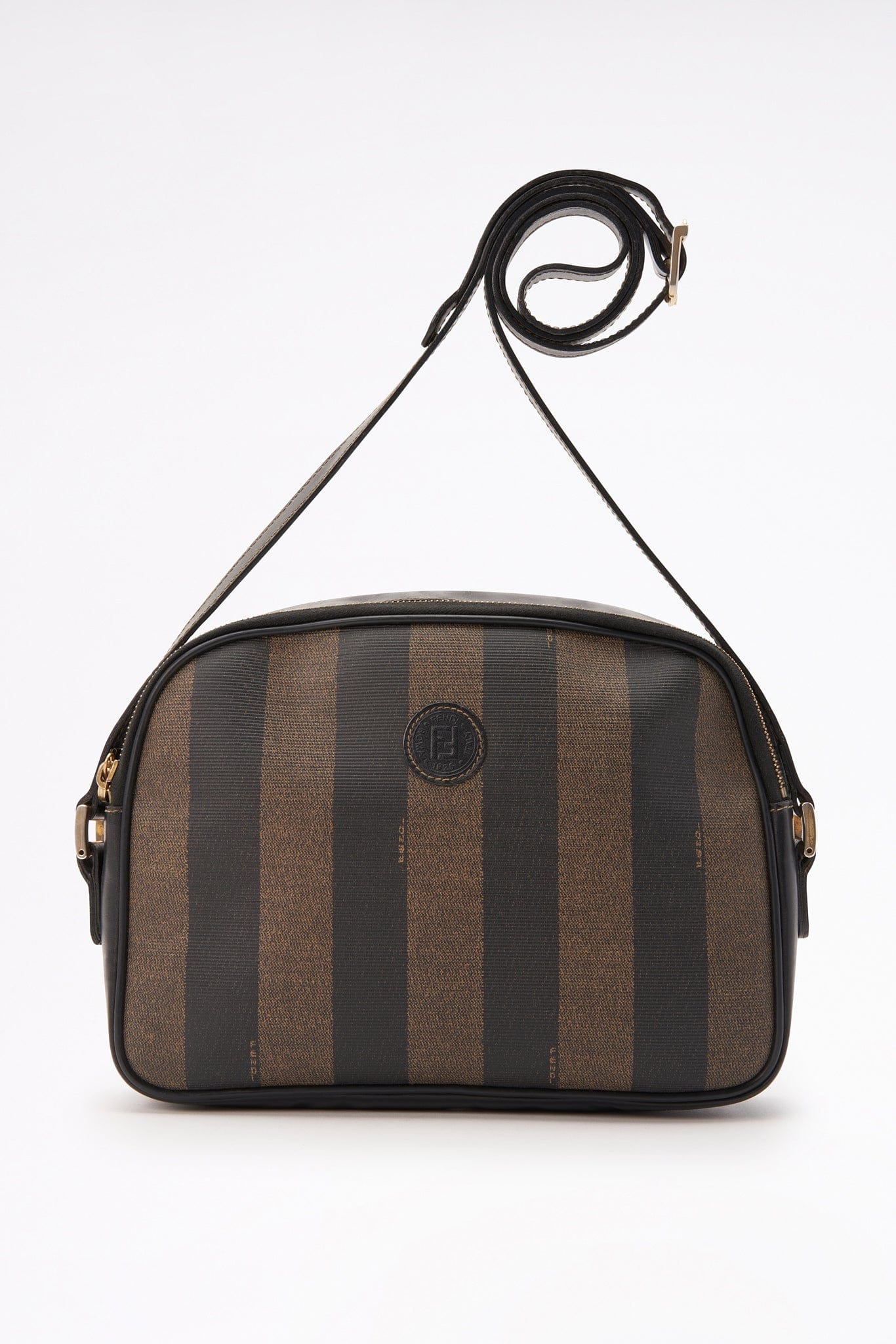 Fendi Vintage Striped Canvas Crossbody Bag