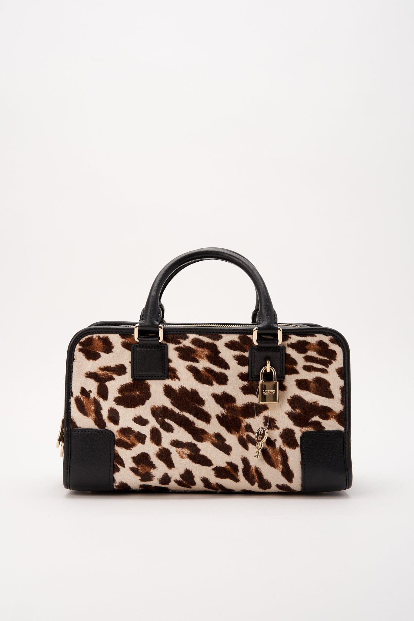 Vintage Loewe Amazona Leopard Calf Hair Shoulder Bag