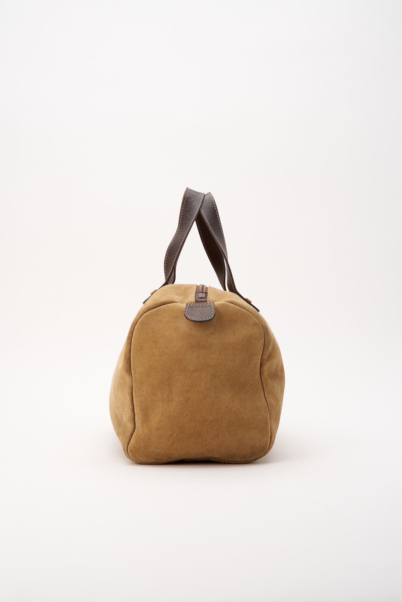 Vintage Loewe Beige Suede Bowling Bag