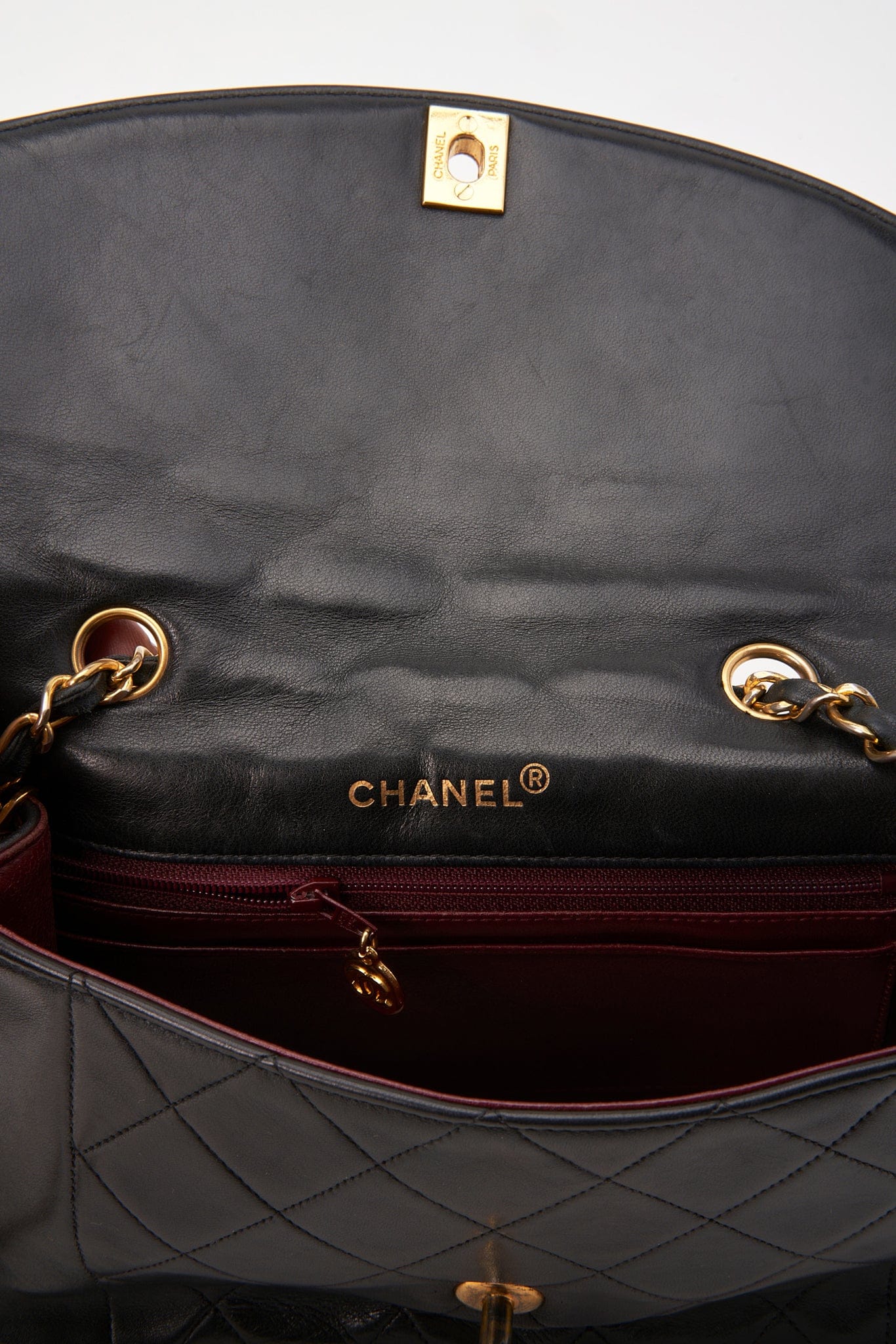 Vintage Chanel Diana Black Single Flap with 24k gold plated hardware