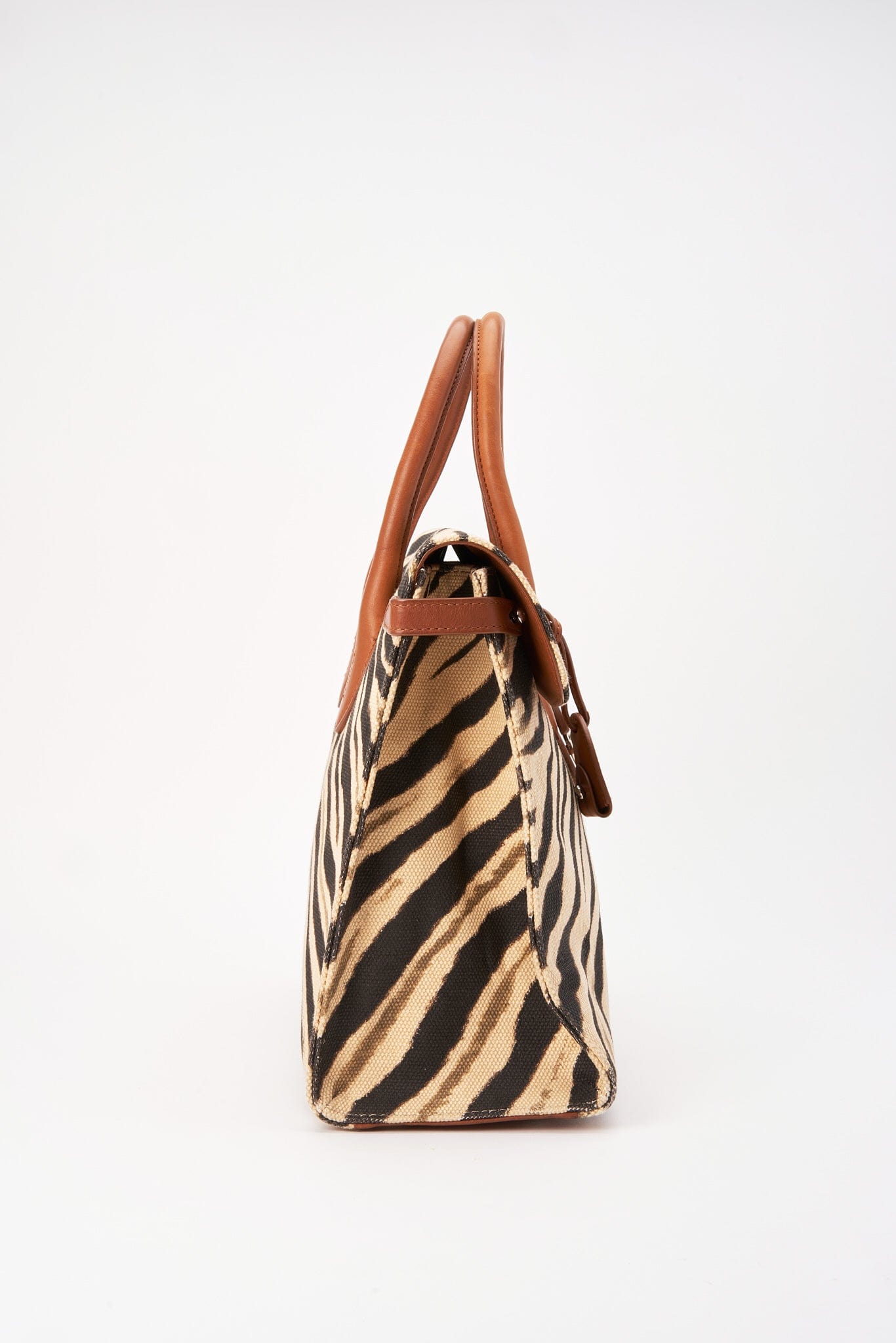 Vintage Ralph Lauren Canvas Zebra Printed Tote