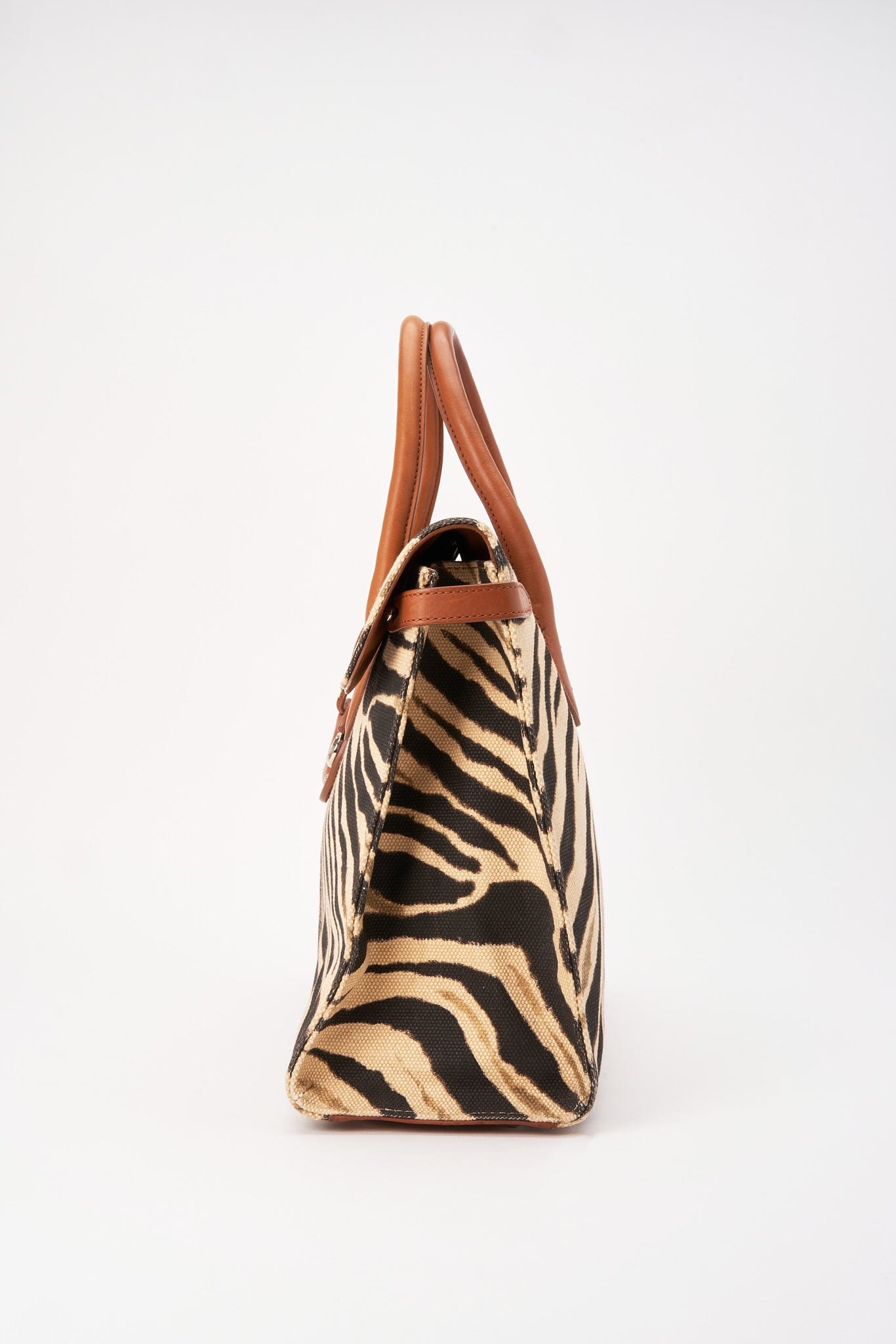 Vintage Ralph Lauren Canvas Zebra Printed Tote