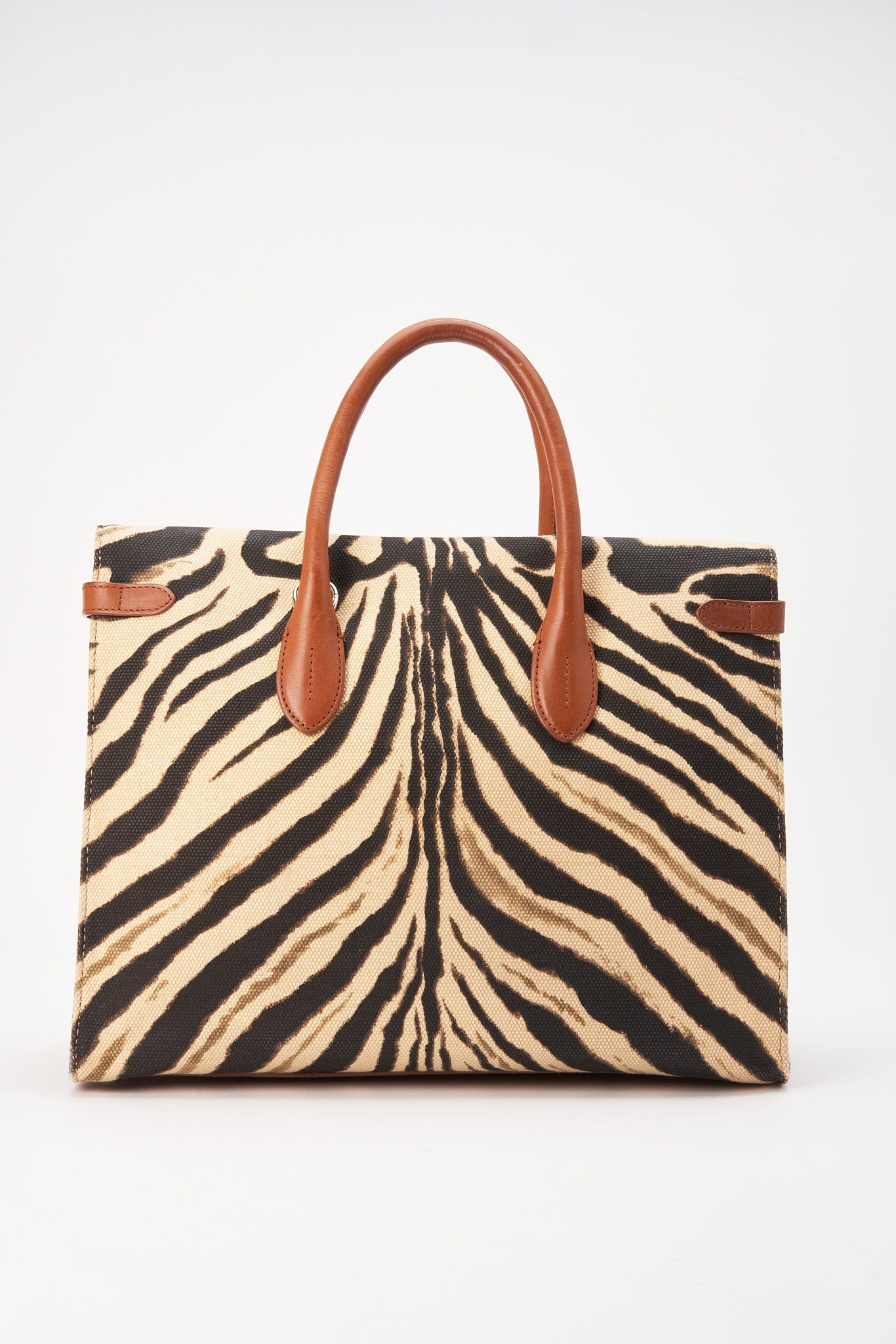 Vintage Ralph Lauren Canvas Zebra Printed Tote