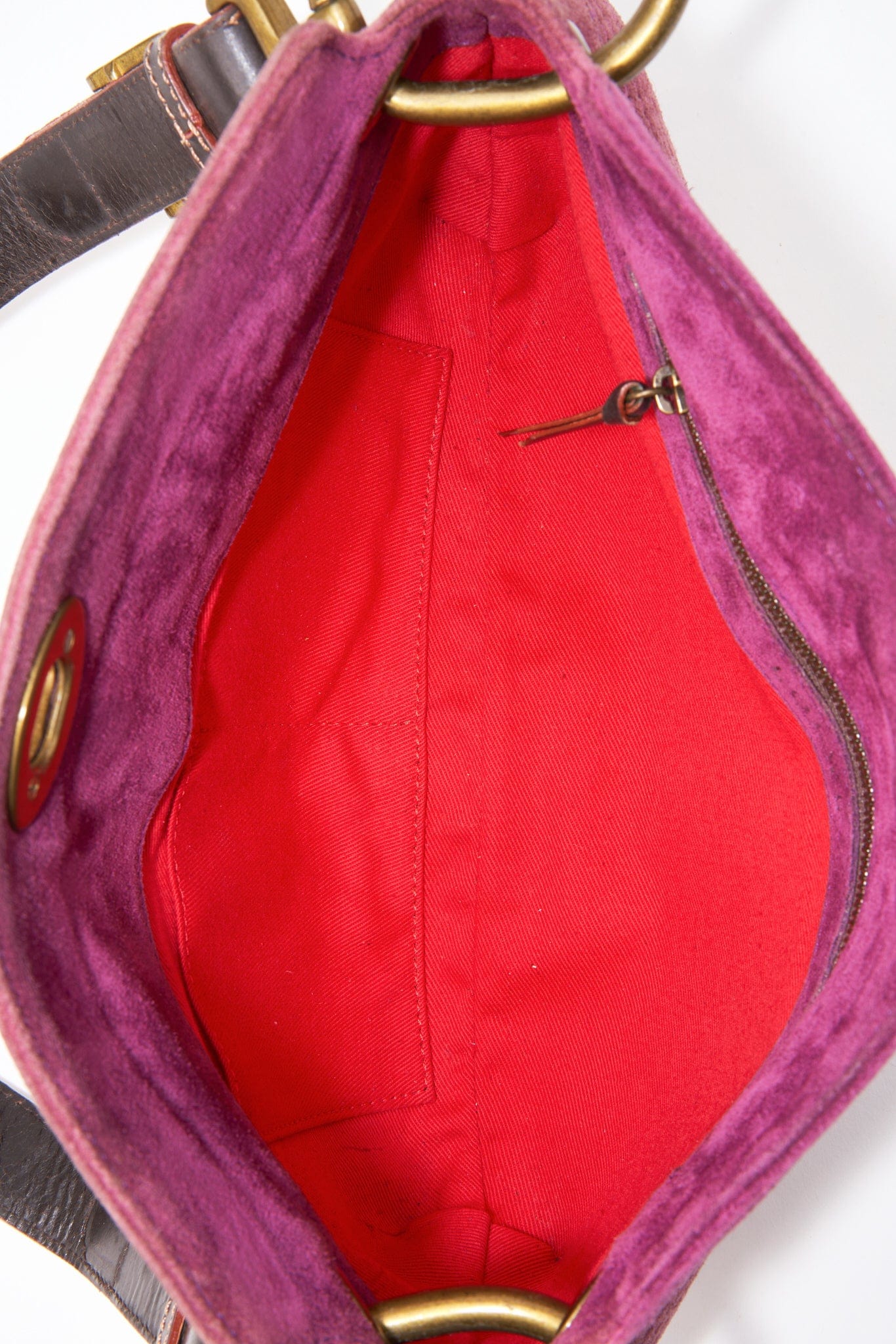 Vintage Loewe Purple Suede Shoulder Bag