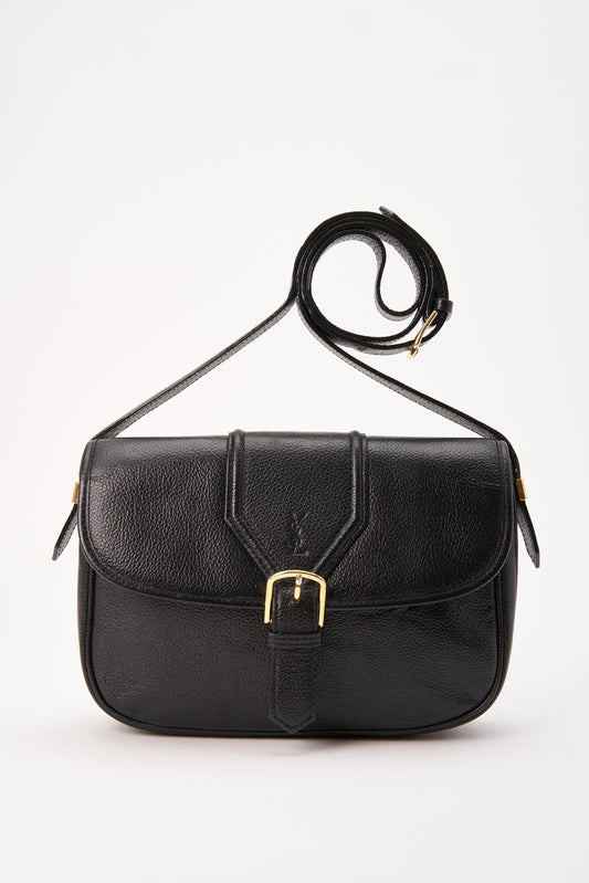 Vintage YSL Black Leather Crossbody Bag