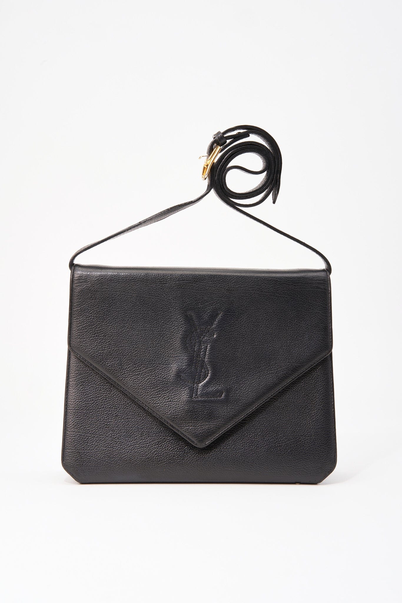 Vintage YSL Black Leather Crossbody Bag