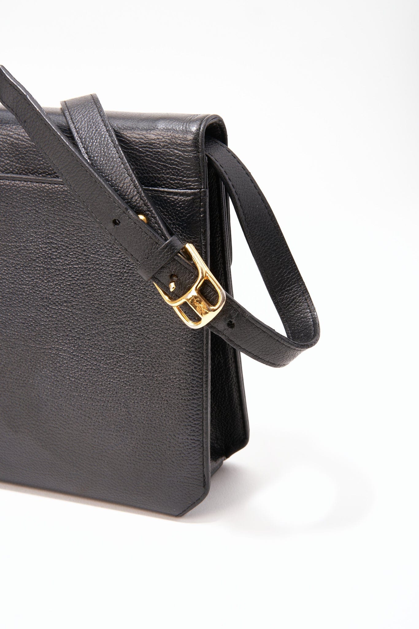 Vintage YSL Black Leather Crossbody Bag