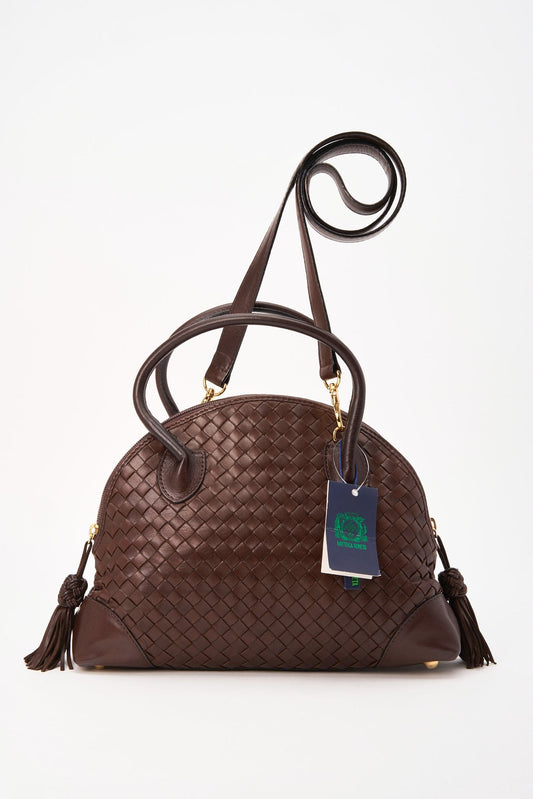 Bottega Veneta Brown Intrecciato Leather Crossbody Bag