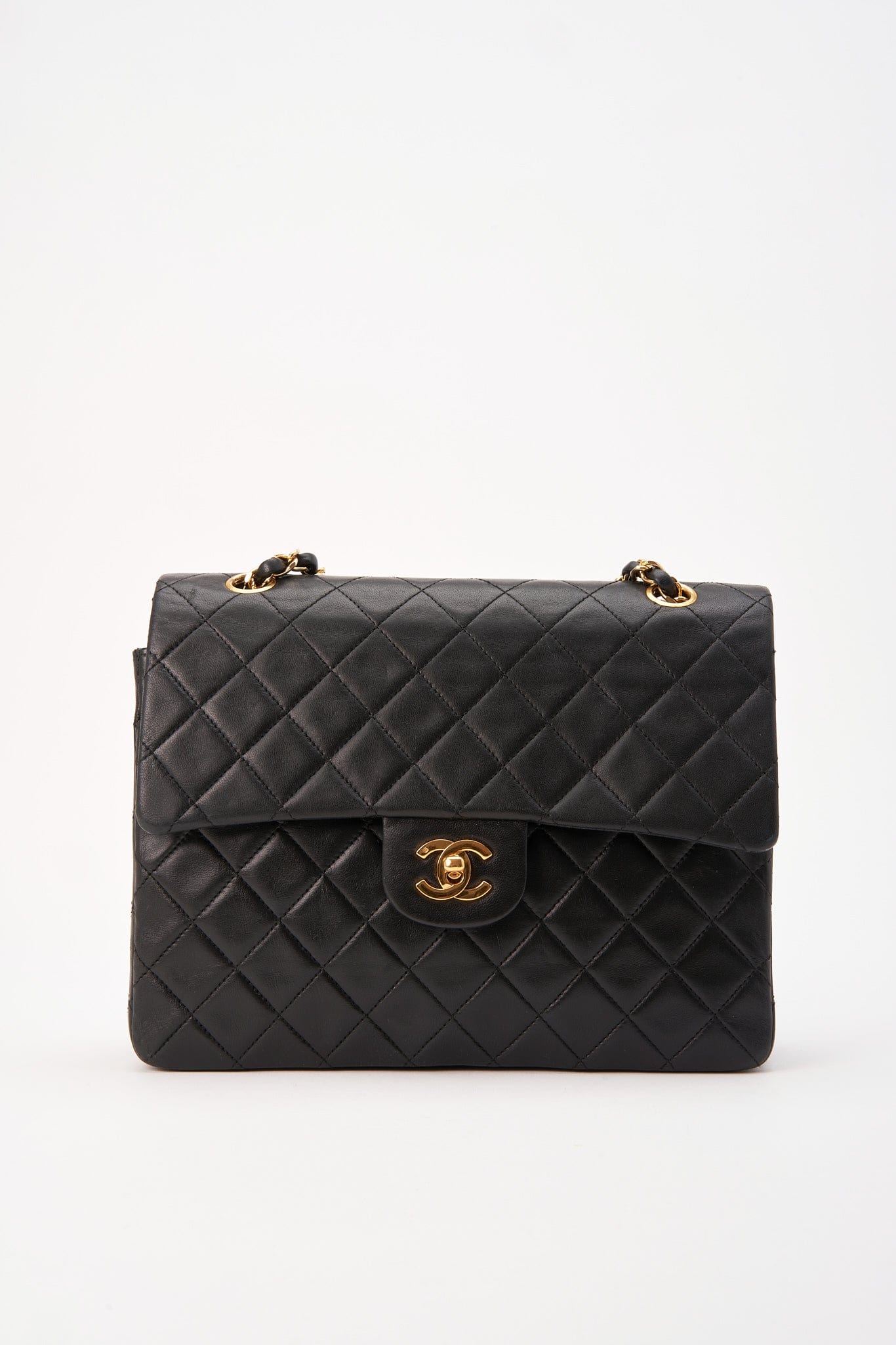 Chanel Classic Medium Square Double Flap Bag with 24k gold plated hardware