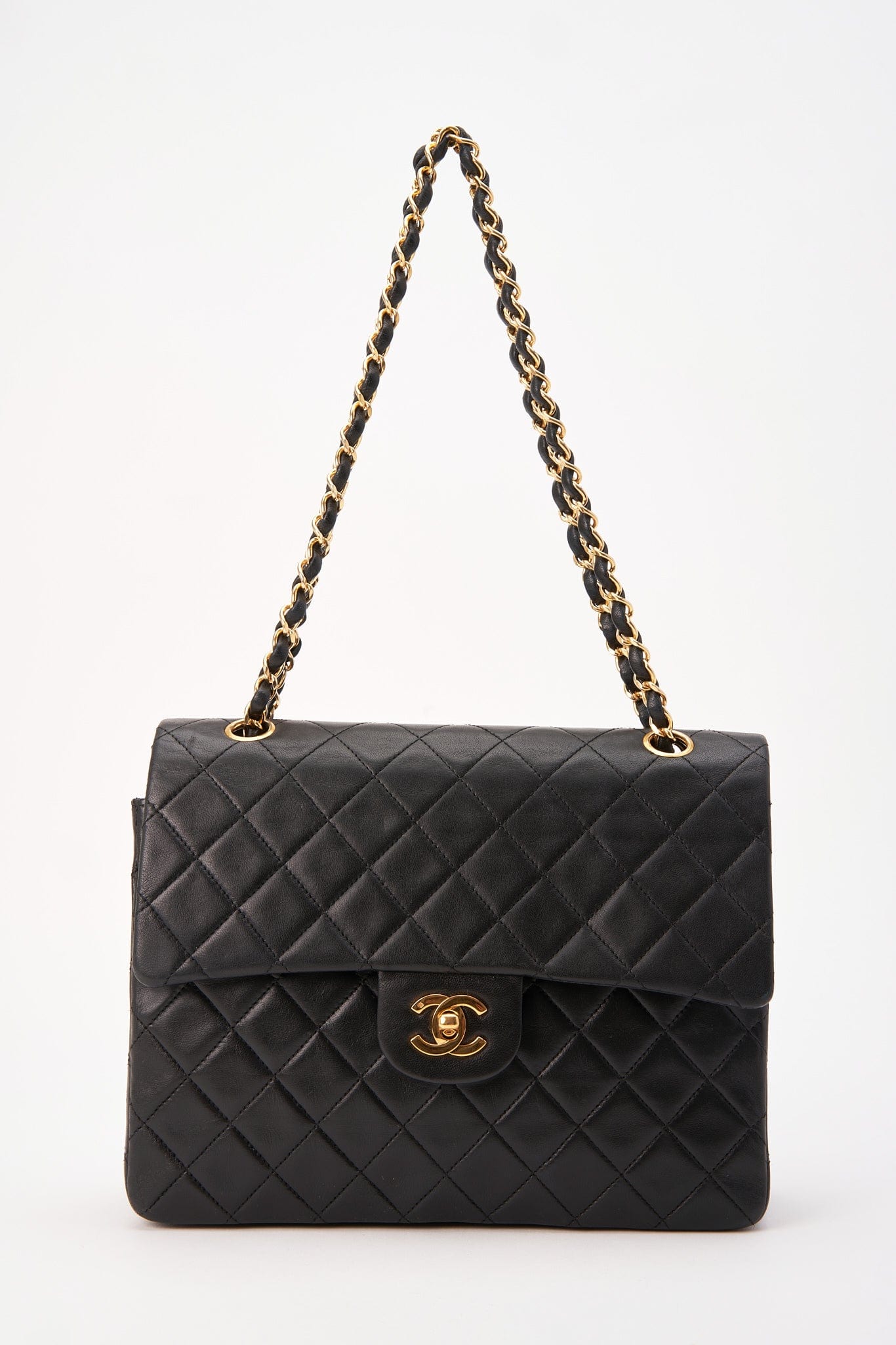 Chanel Classic Medium Square Double Flap Bag with 24k gold plated hardware