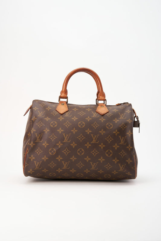 Louis Vuitton 30 Speedy Bag In Brown Monogram Coated Canvas