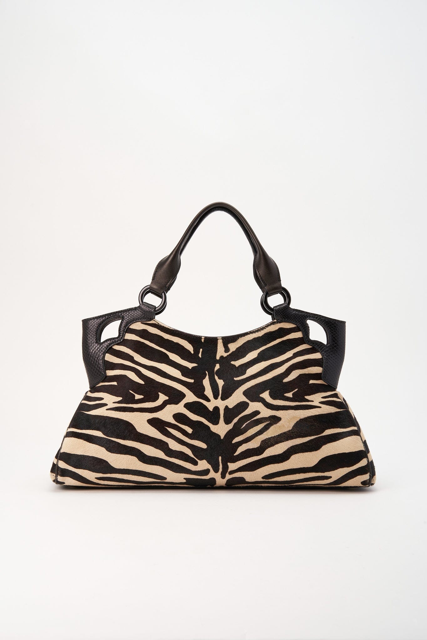 A Vintage Tiger Printed Calf Hair Cartier Bag