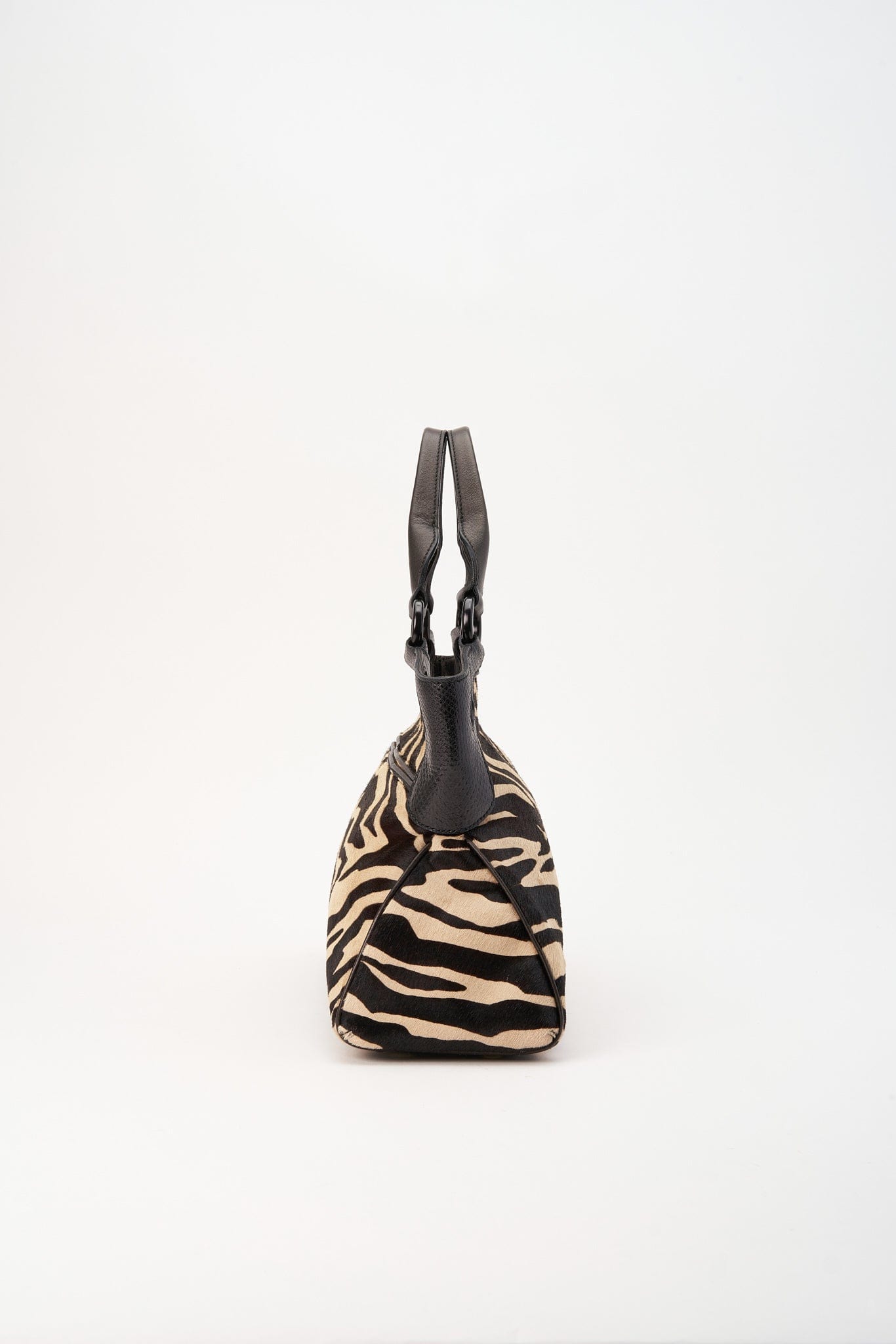 A Vintage Tiger Printed Calf Hair Cartier Bag