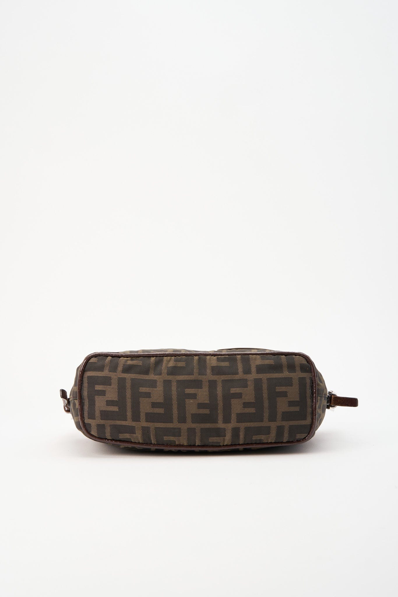 Vintage Fendi Brown Zucca Canvas Shoulder Bag