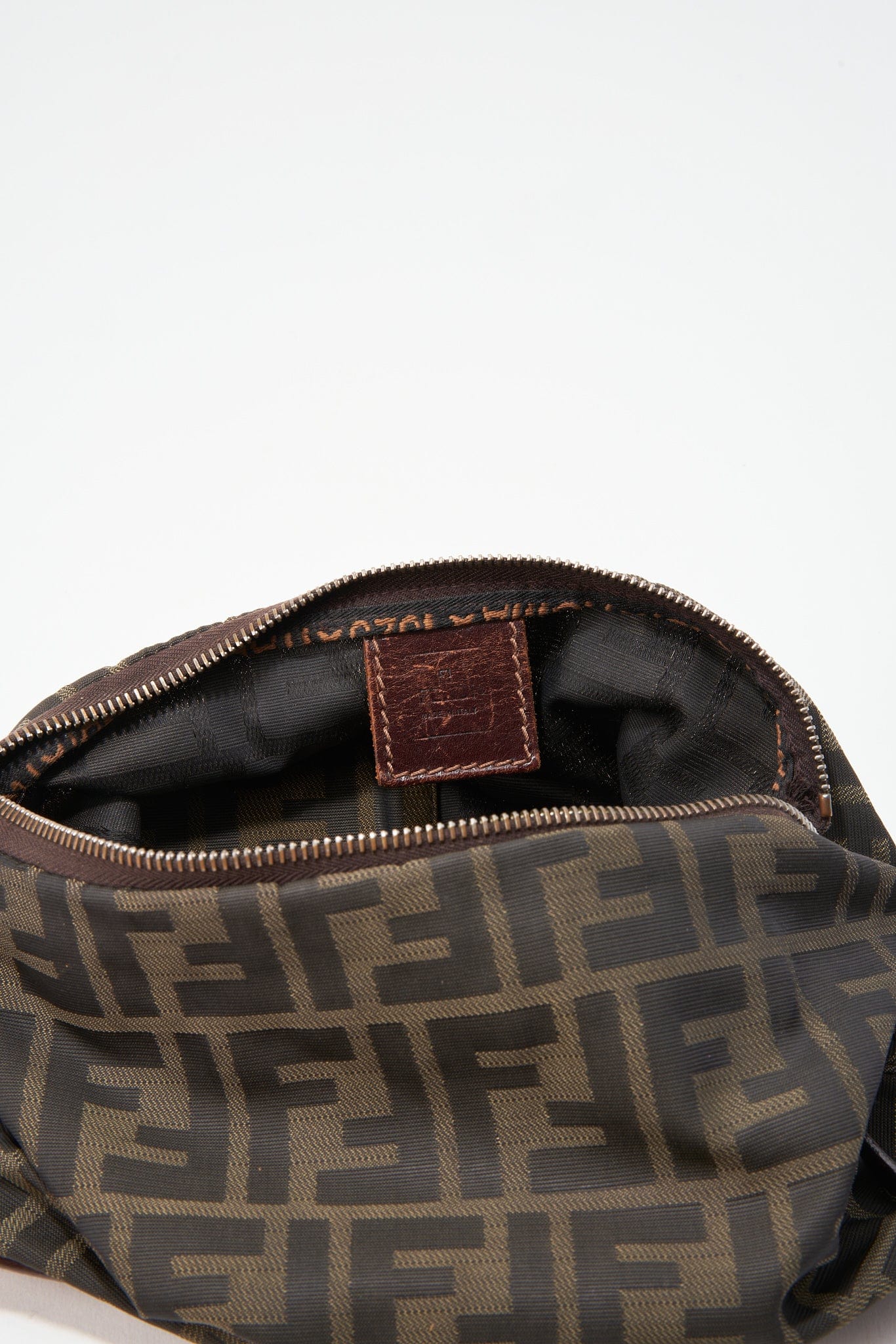 Vintage Fendi Brown Zucca Canvas Shoulder Bag