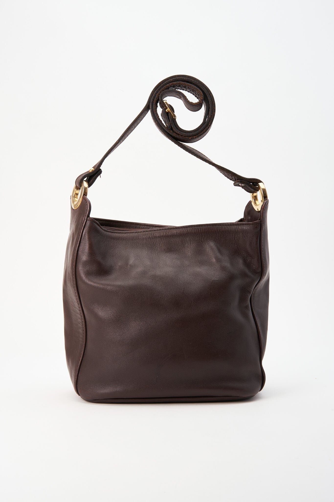 Vintage Loewe Brown Leather Shoulder Bag