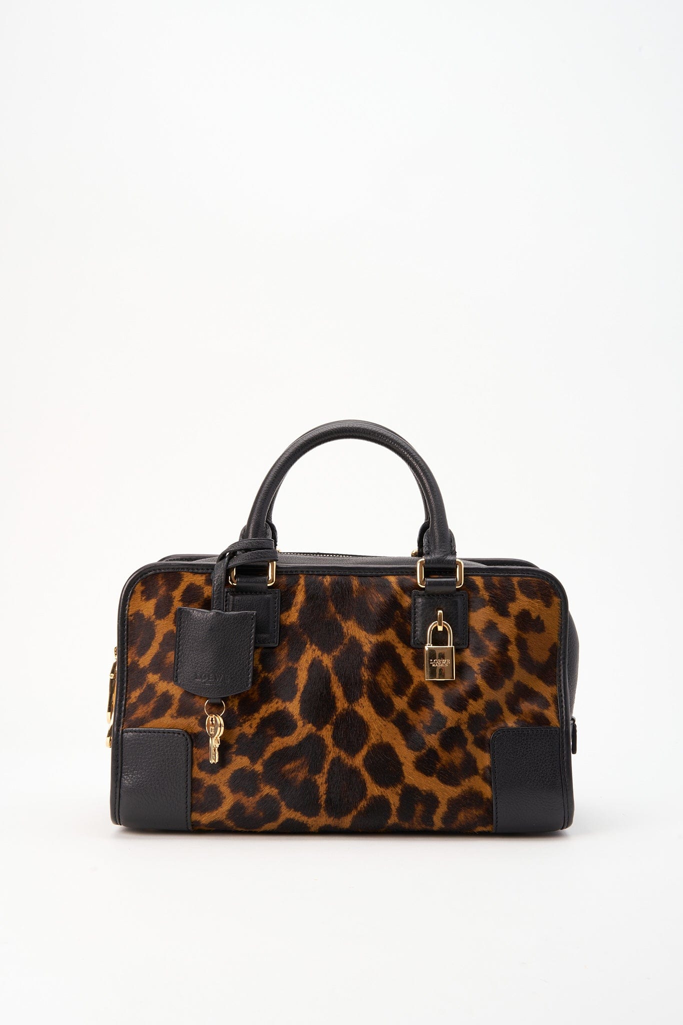 Vintage Loewe Amazona Leopard Calf Hair Shoulder Bag