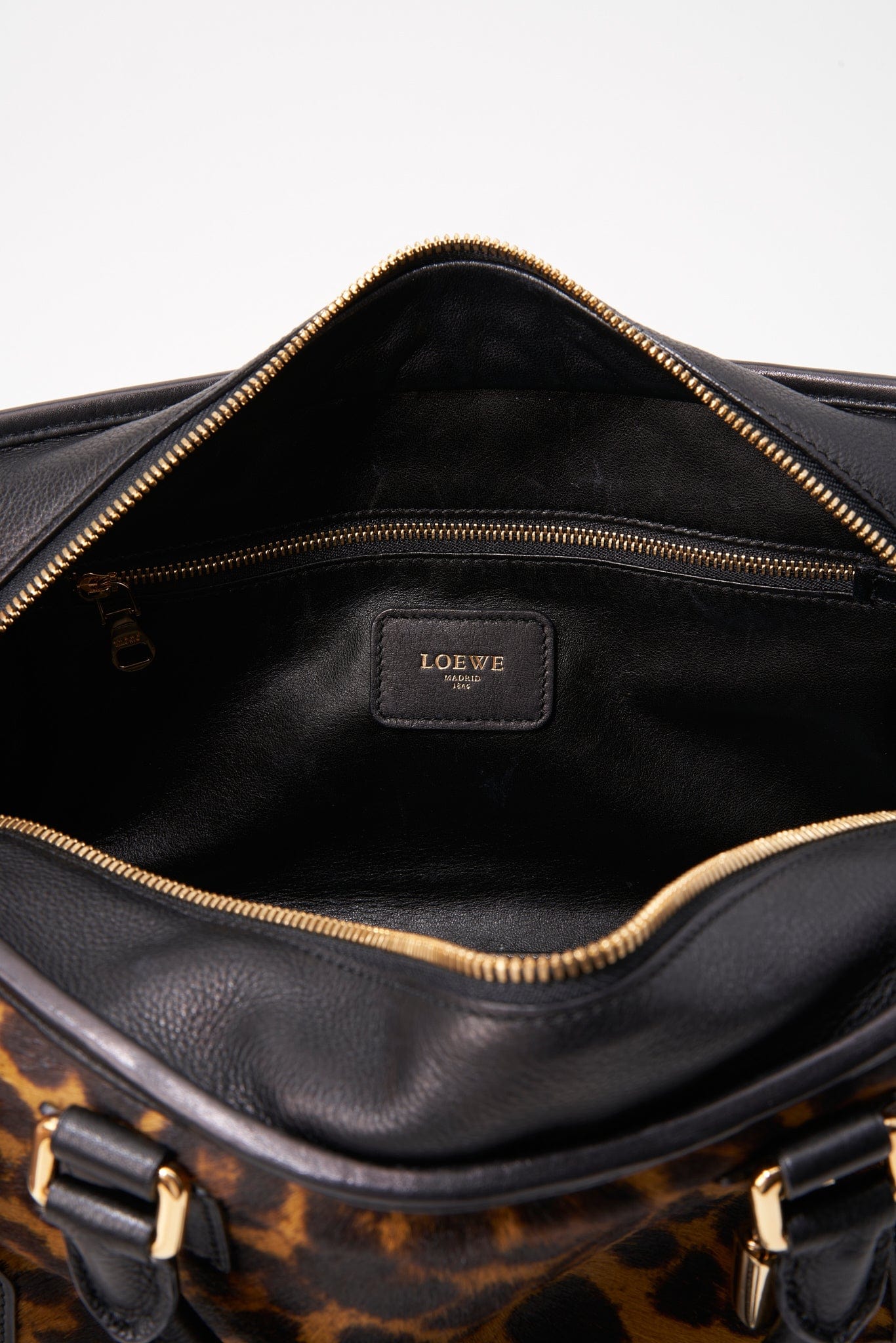 Vintage Loewe Amazona Leopard Calf Hair Shoulder Bag