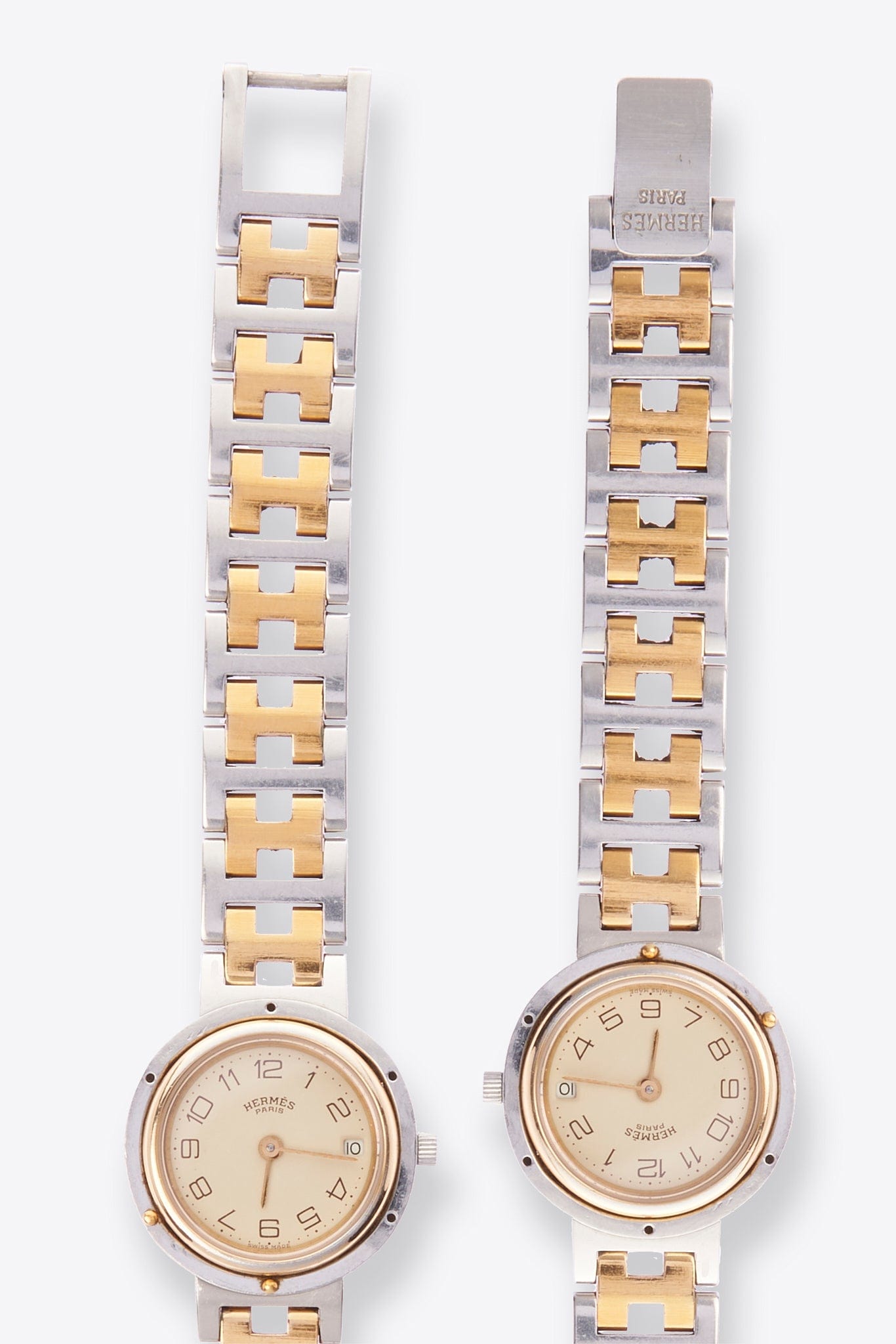 Vintage Hermès Clipper Gold and Silver Plated Watch