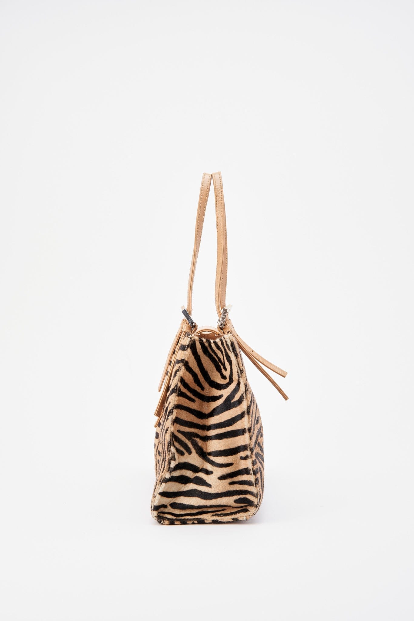 Vintage Fendi Zebra Printed Calf Hair Shoulder Bag