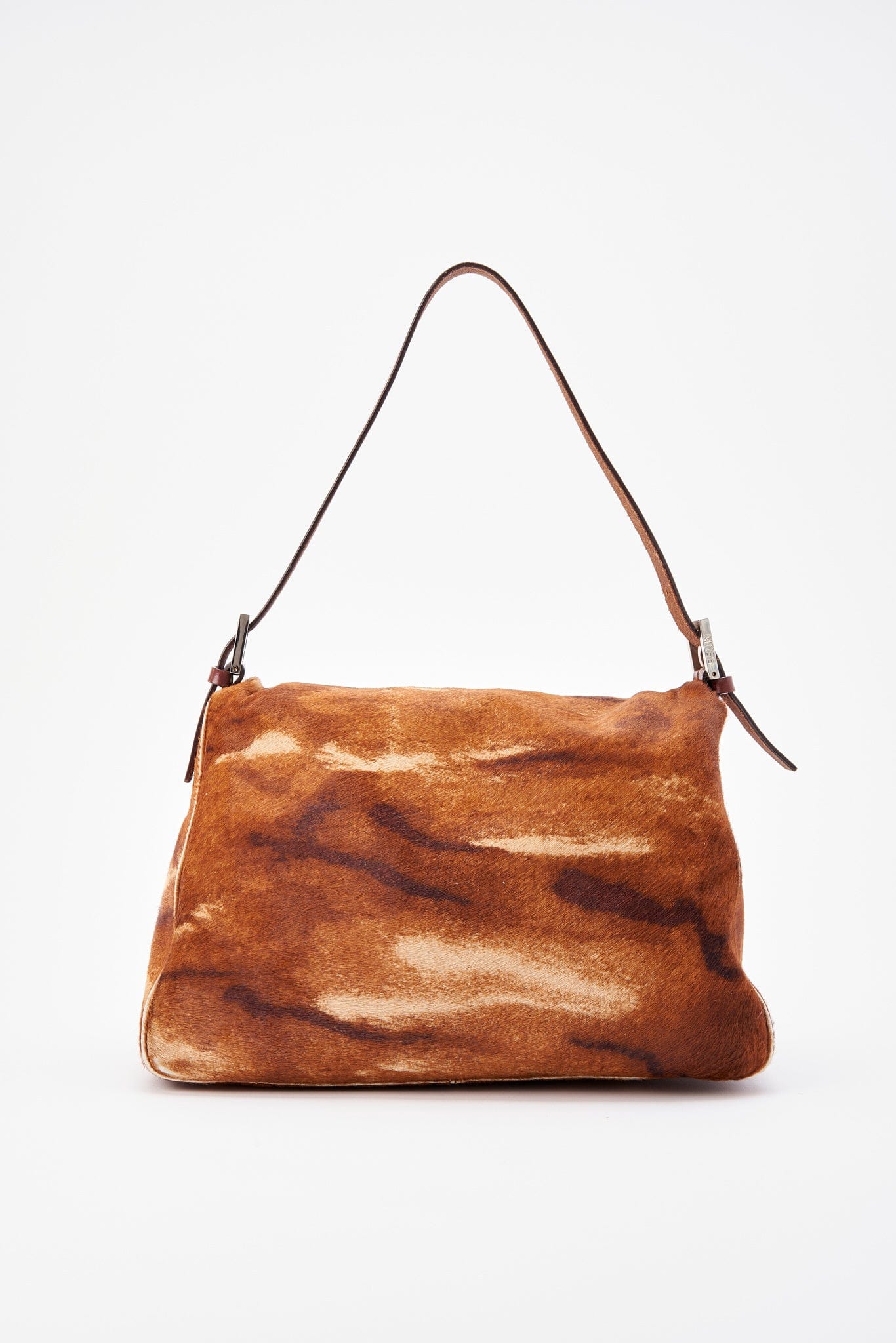 Fendi Vintage Mamma Baguette in Brown Printed Calf Hair