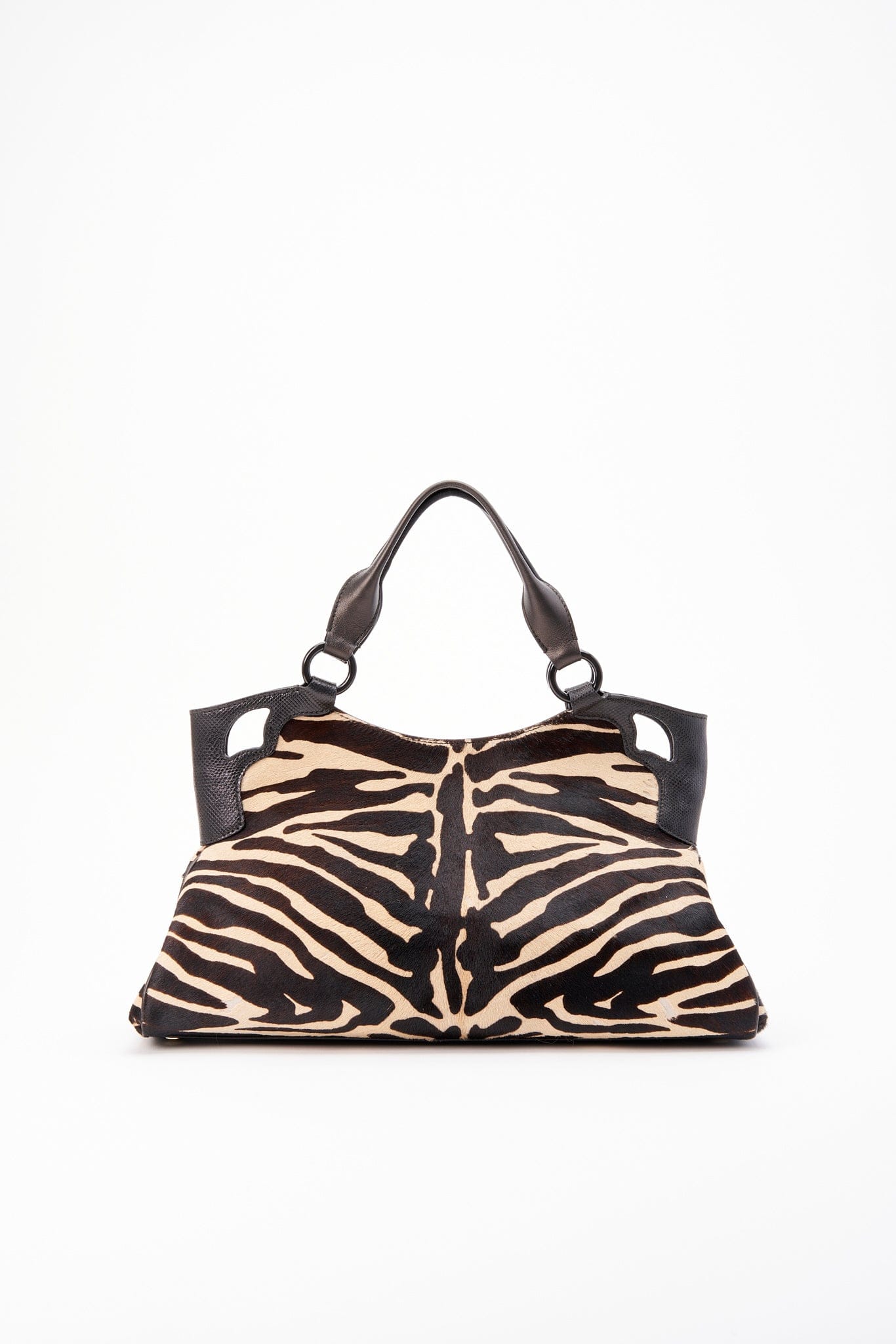 A Vintage Zebra Printed Calf Hair Cartier Bag