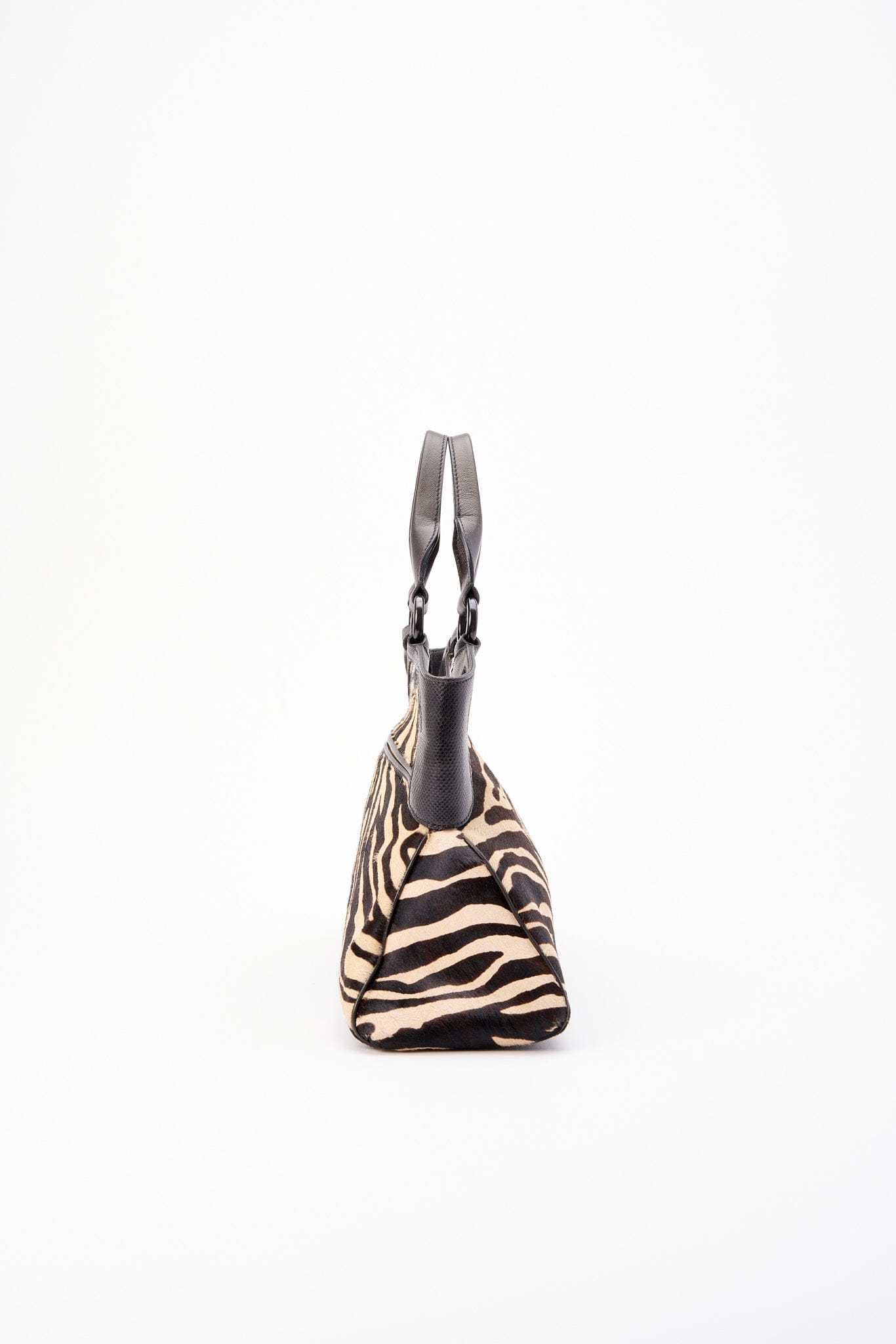 A Vintage Zebra Printed Calf Hair Cartier Bag