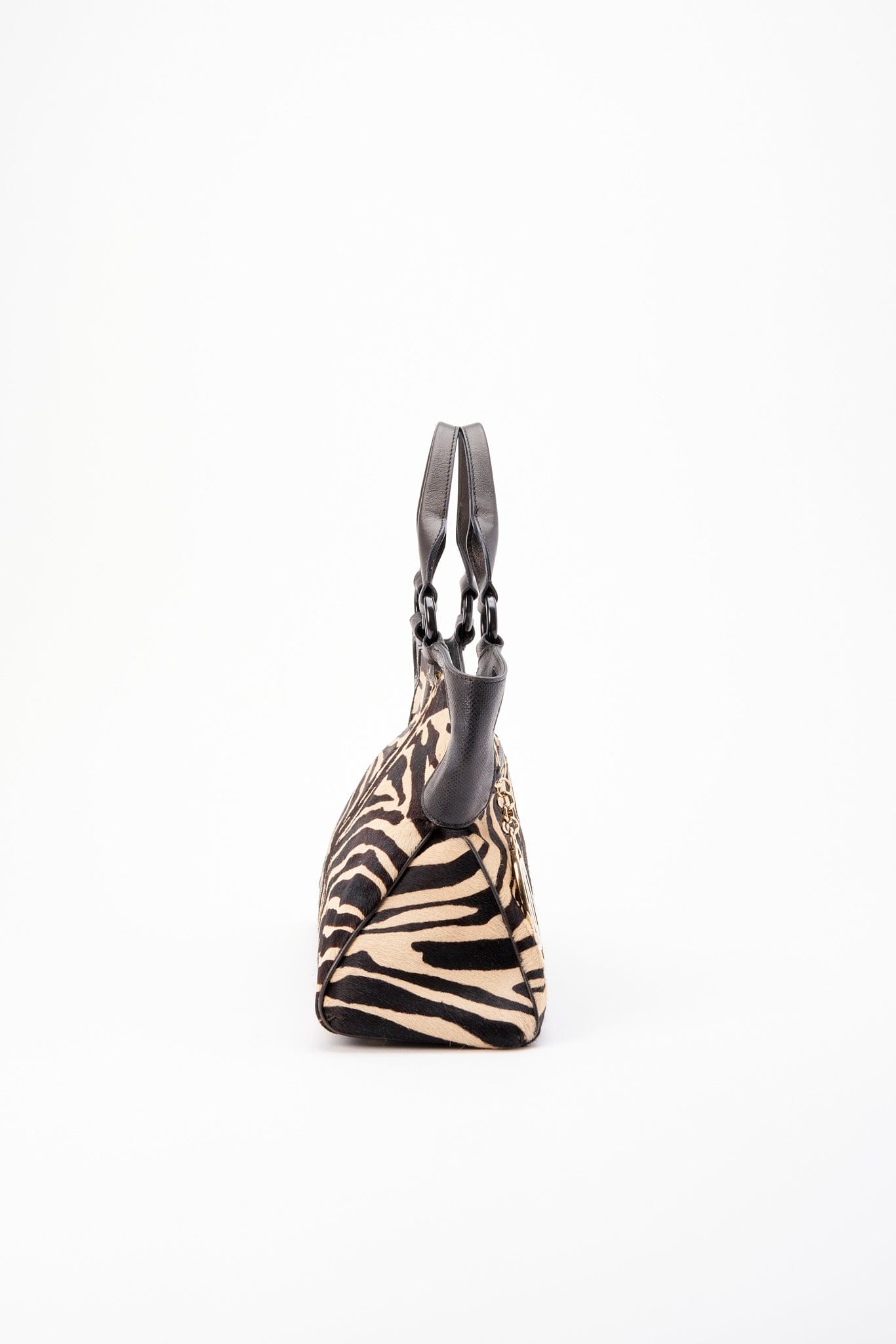 A Vintage Zebra Printed Calf Hair Cartier Bag