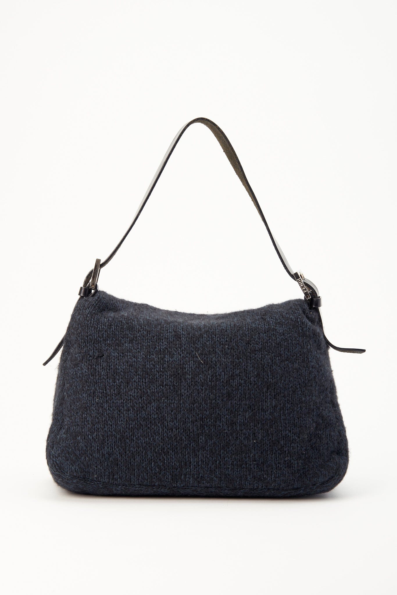 Fendi Mamma Baguette in Knitted Black Cashmere